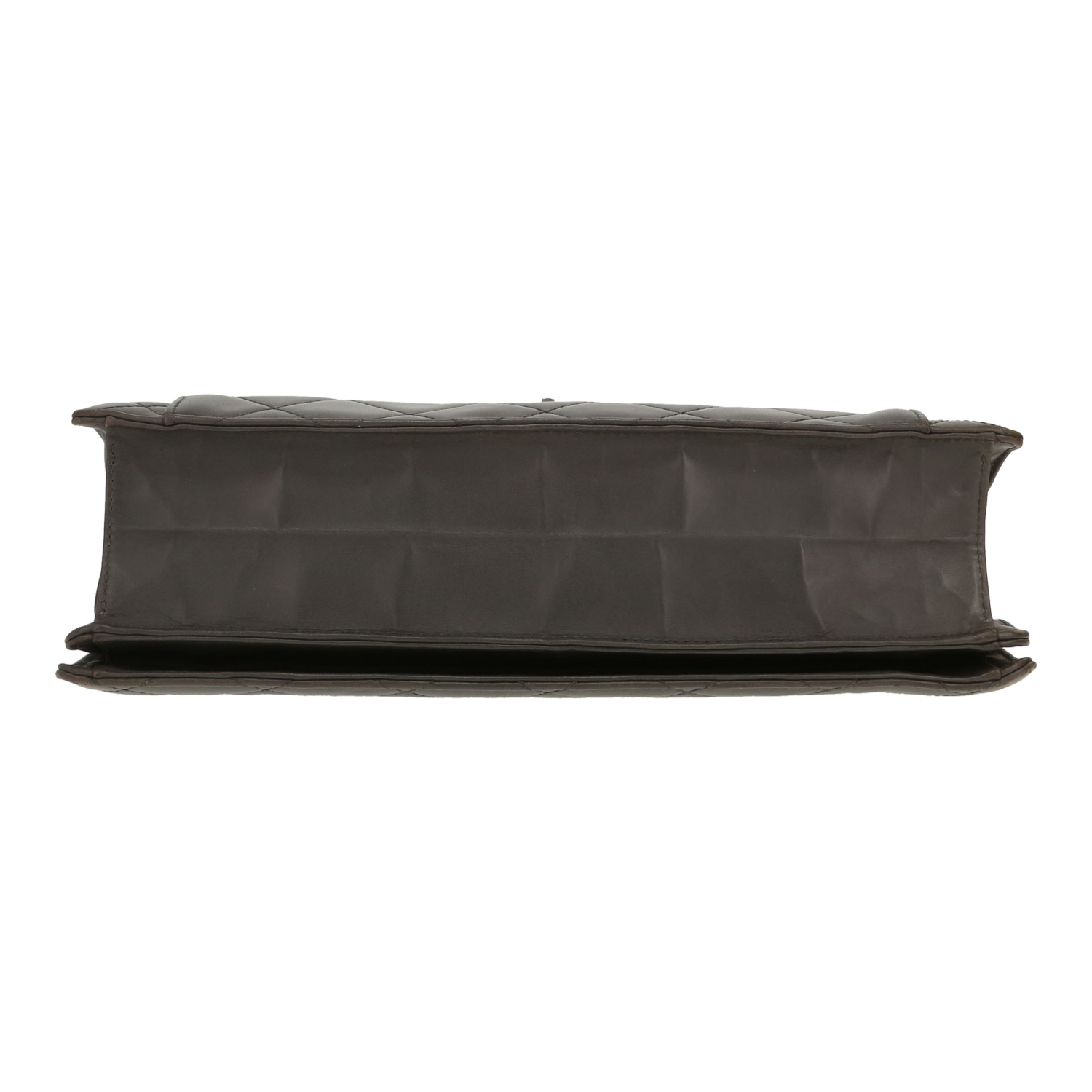 Chanel   handbag  in grey quilted leather - Detail D1