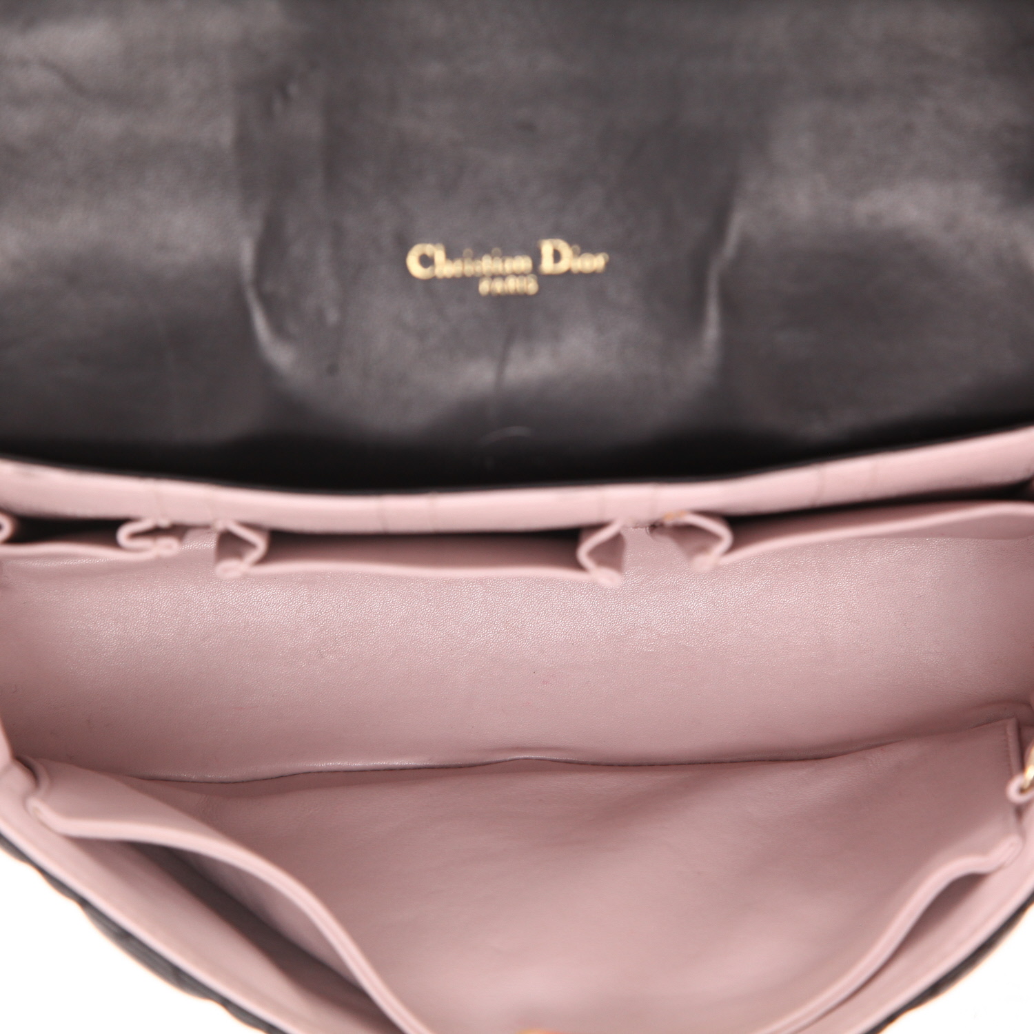 Dior  Miss Dior Promenade handbag  in black leather cannage - Detail D3