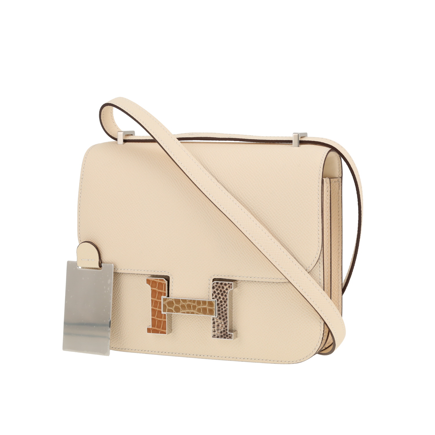 Borsa Hermès  Constance mini  in pelle Epsom Nata - Detail D4