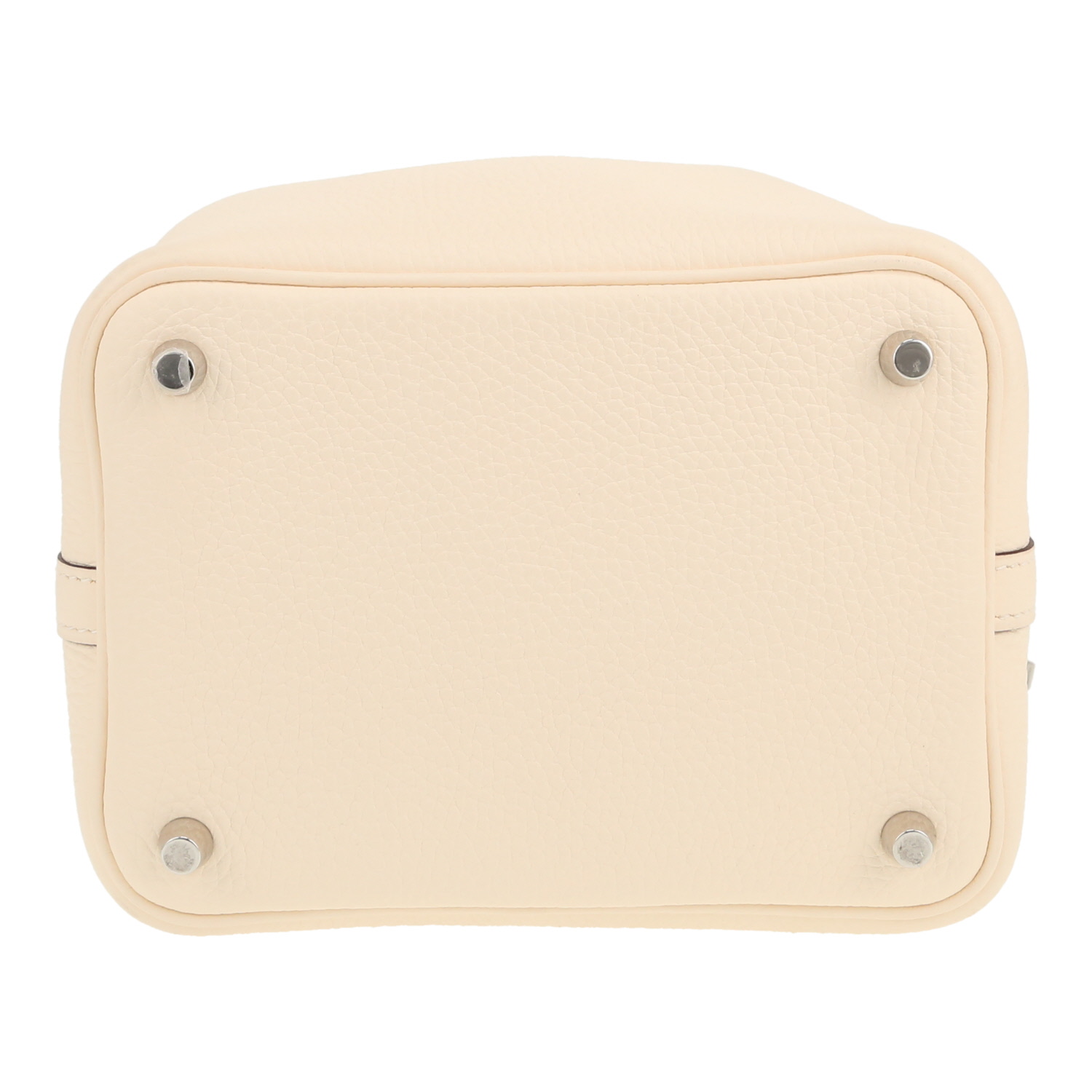 Bolso de mano Hermès  Picotin 18 cm en cuero togo Nata - Detail D1