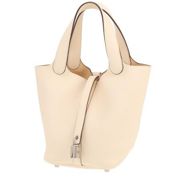Bolso de mano Hermès  Picotin 18 cm en cuero togo Nata