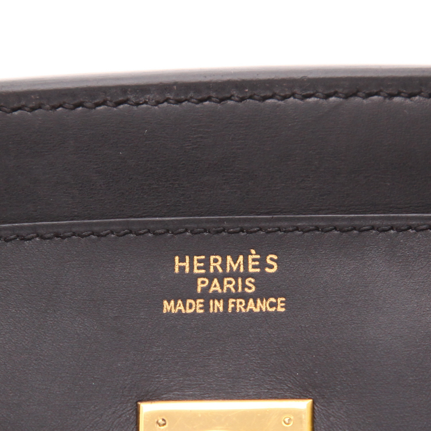 Bolso de mano Hermès  Birkin 35 cm en cuero box negro - Detail D2