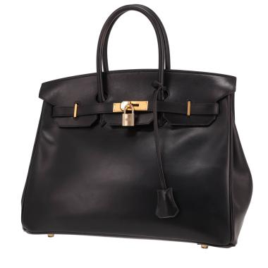 Bolso de mano Hermès  Birkin 35 cm en cuero box negro