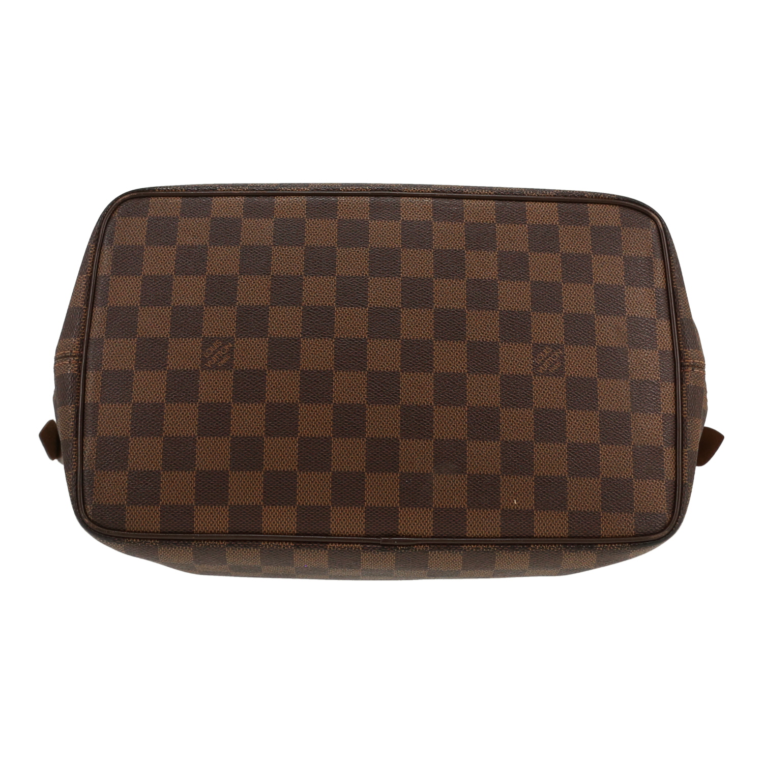 Louis Vuitton  Saleya handbag  in ebene damier canvas  and brown leather - Detail D1