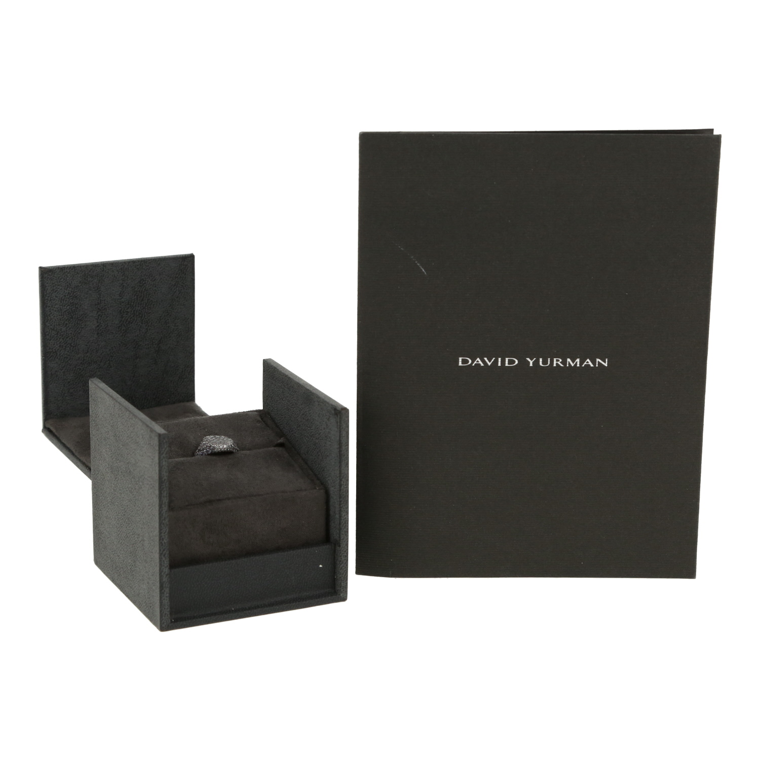 David Yurman Pinky small model signet ring in white gold and color change garnets - Detail D2