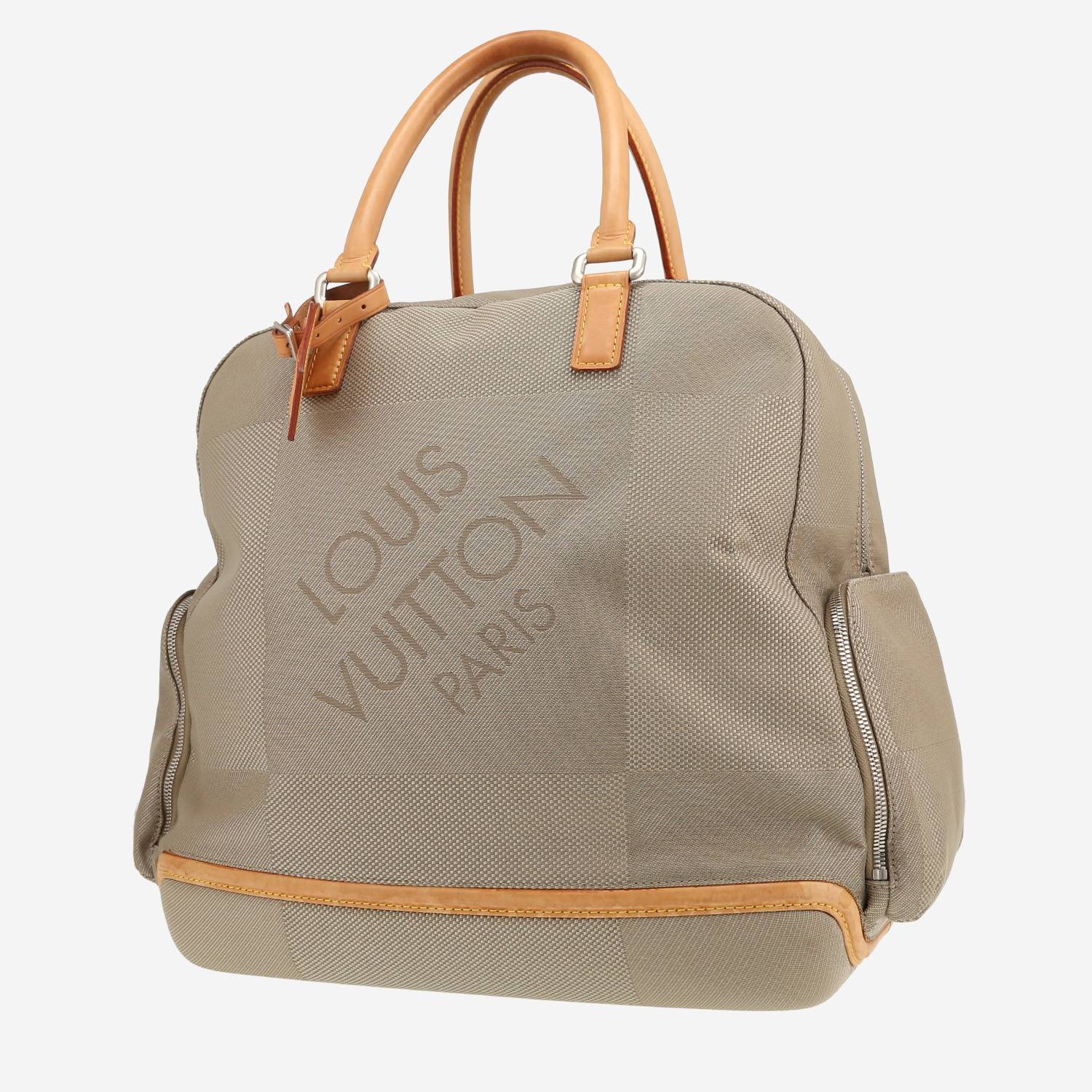 Borsa da viaggio Louis Vuitton  Geant Aventurier in tela grigia e pelle naturale