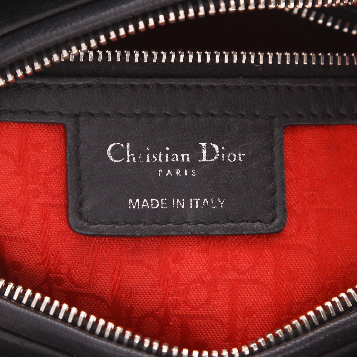 Dior  Lady Dior handbag  in black leather cannage - Detail D2