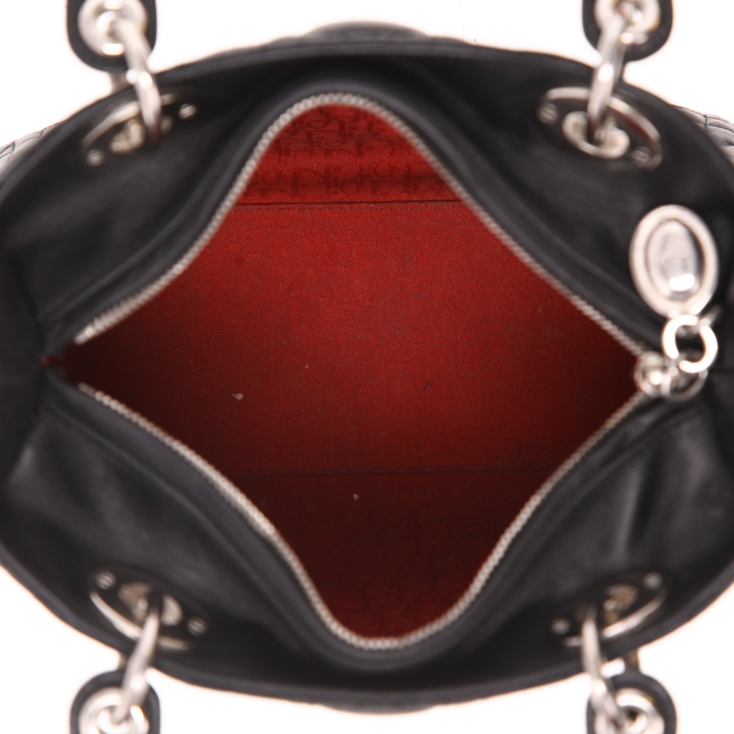 Bolso de mano Dior  Lady Dior en cuero cannage negro - Detail D3