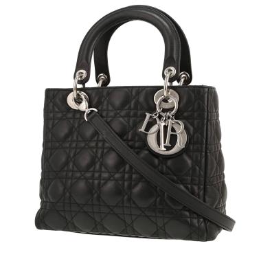 Sac à main Dior  Lady Dior en cuir cannage noir