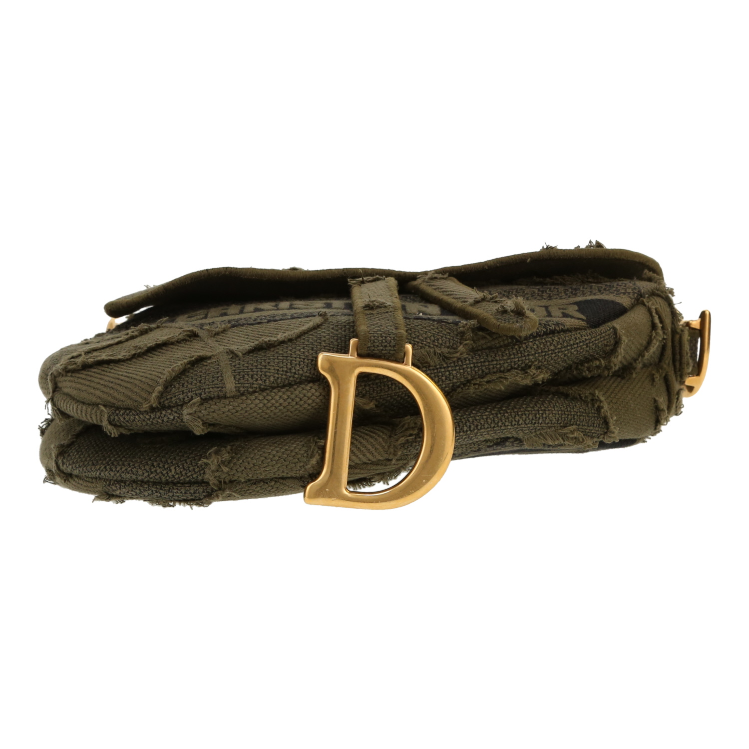 Borsa Dior  Saddle in tela verde kaki - Detail D1