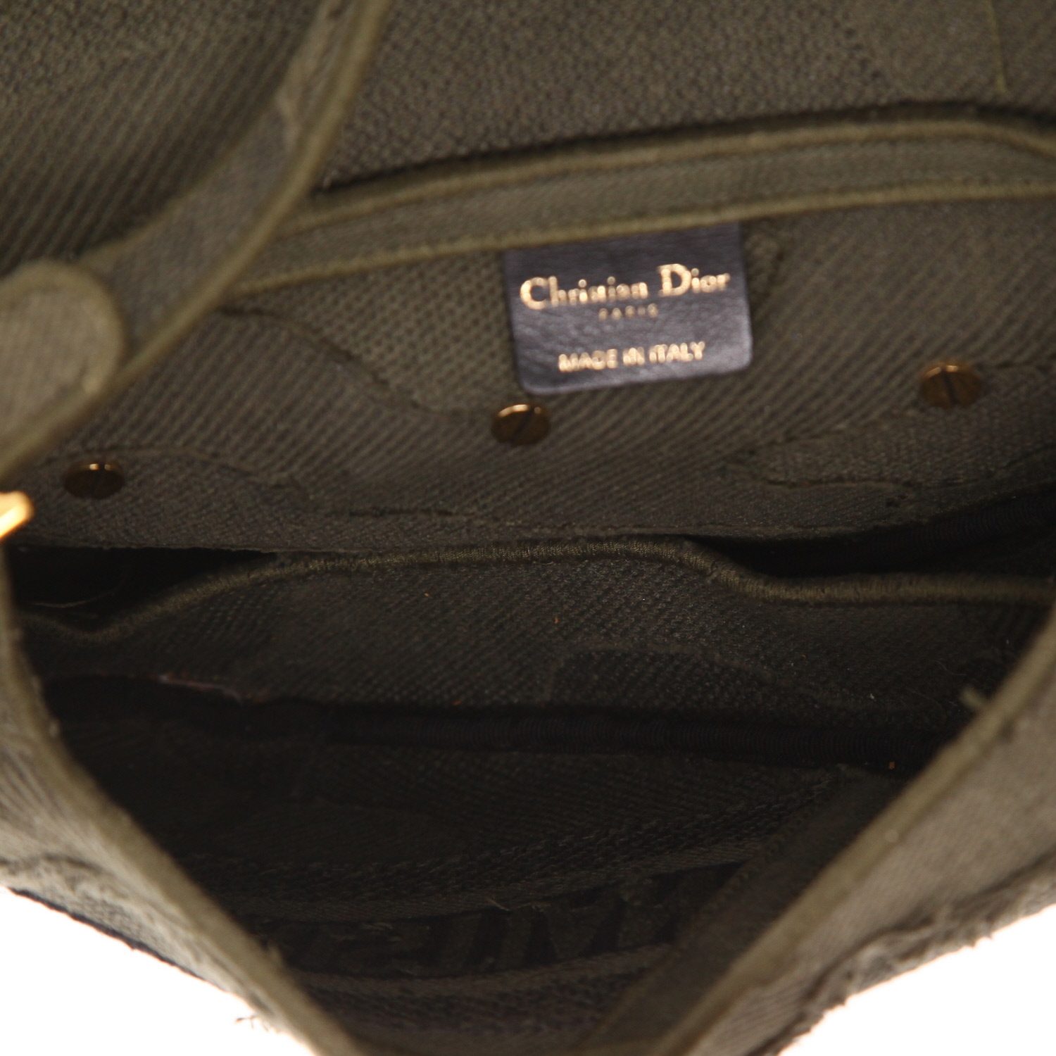 Dior  Saddle handbag  in khaki canvas - Detail D3