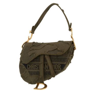 Dior  Saddle handbag  in khaki canvas