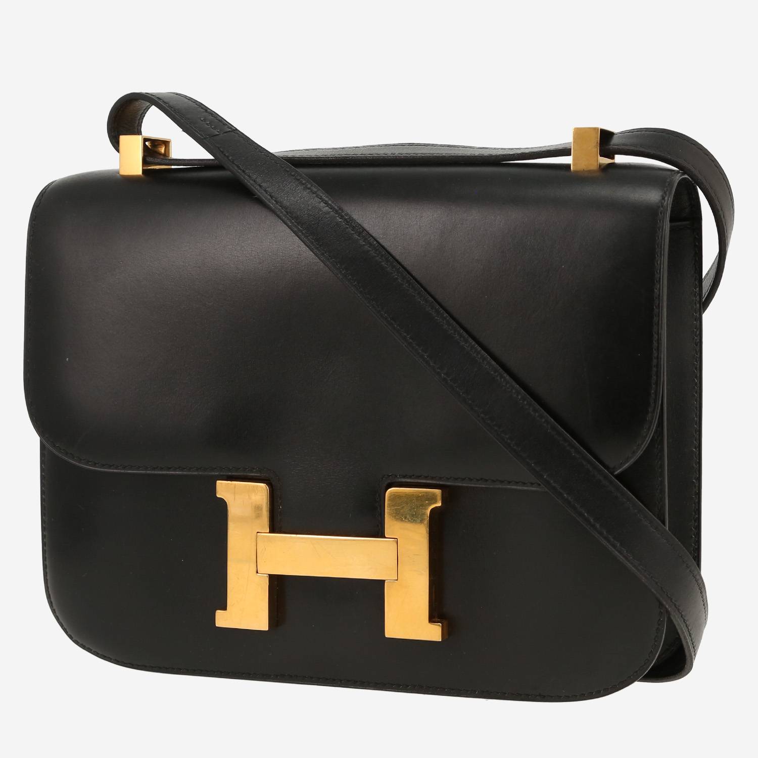 Bolso de mano Hermès  Constance en cuero box negro