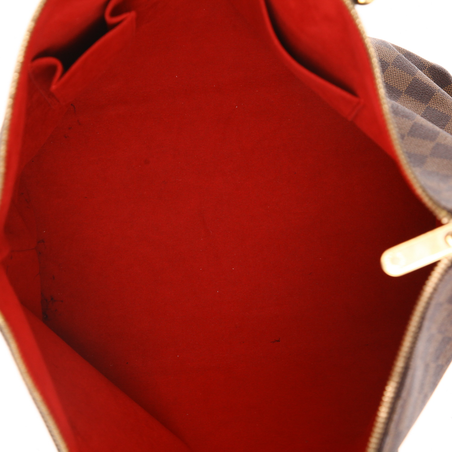 Borsa Louis Vuitton  Saleya in tela a scacchi ebana e pelle marrone - Detail D3