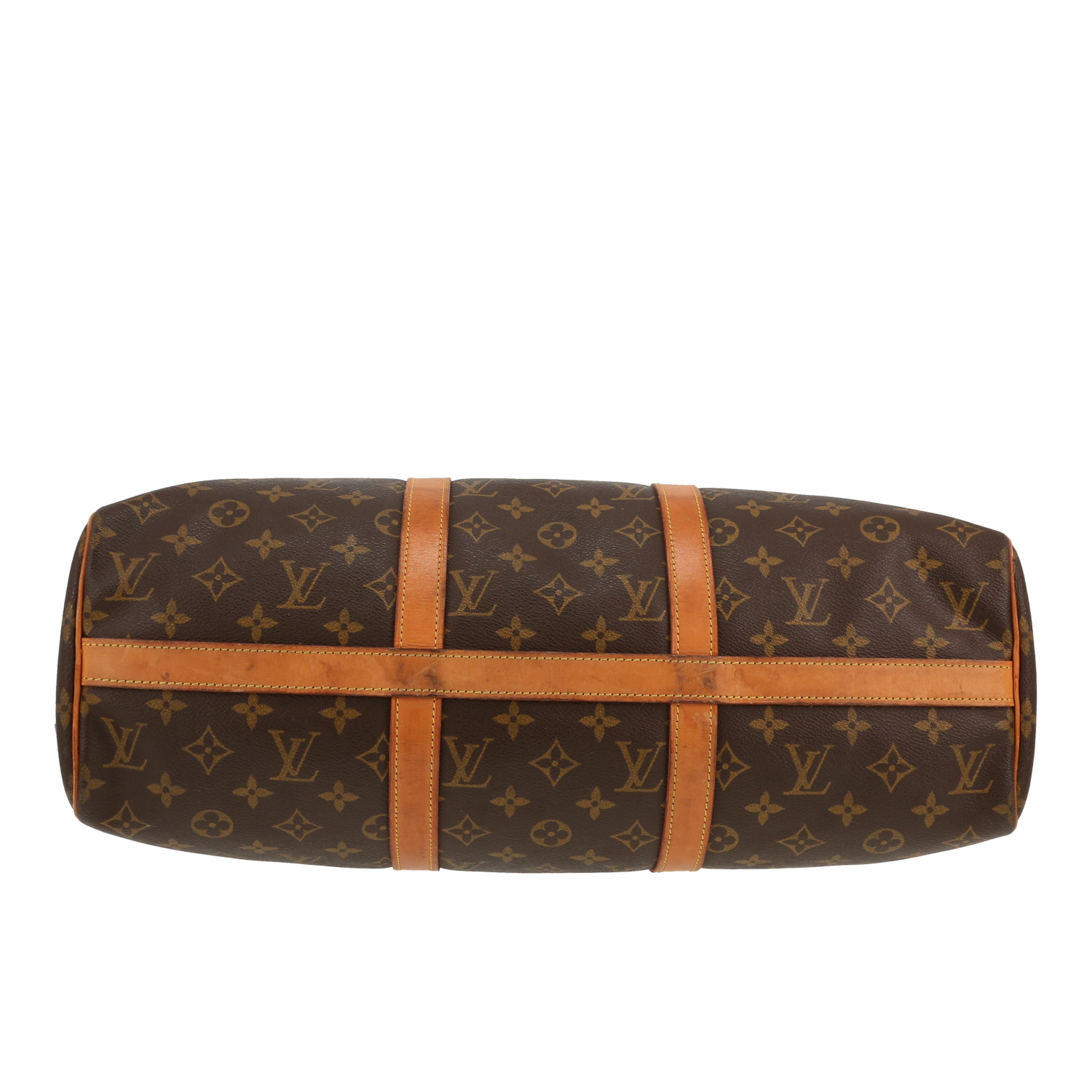 Louis Vuitton  Flanerie weekend bag  in brown monogram canvas  and natural leather - Detail D1