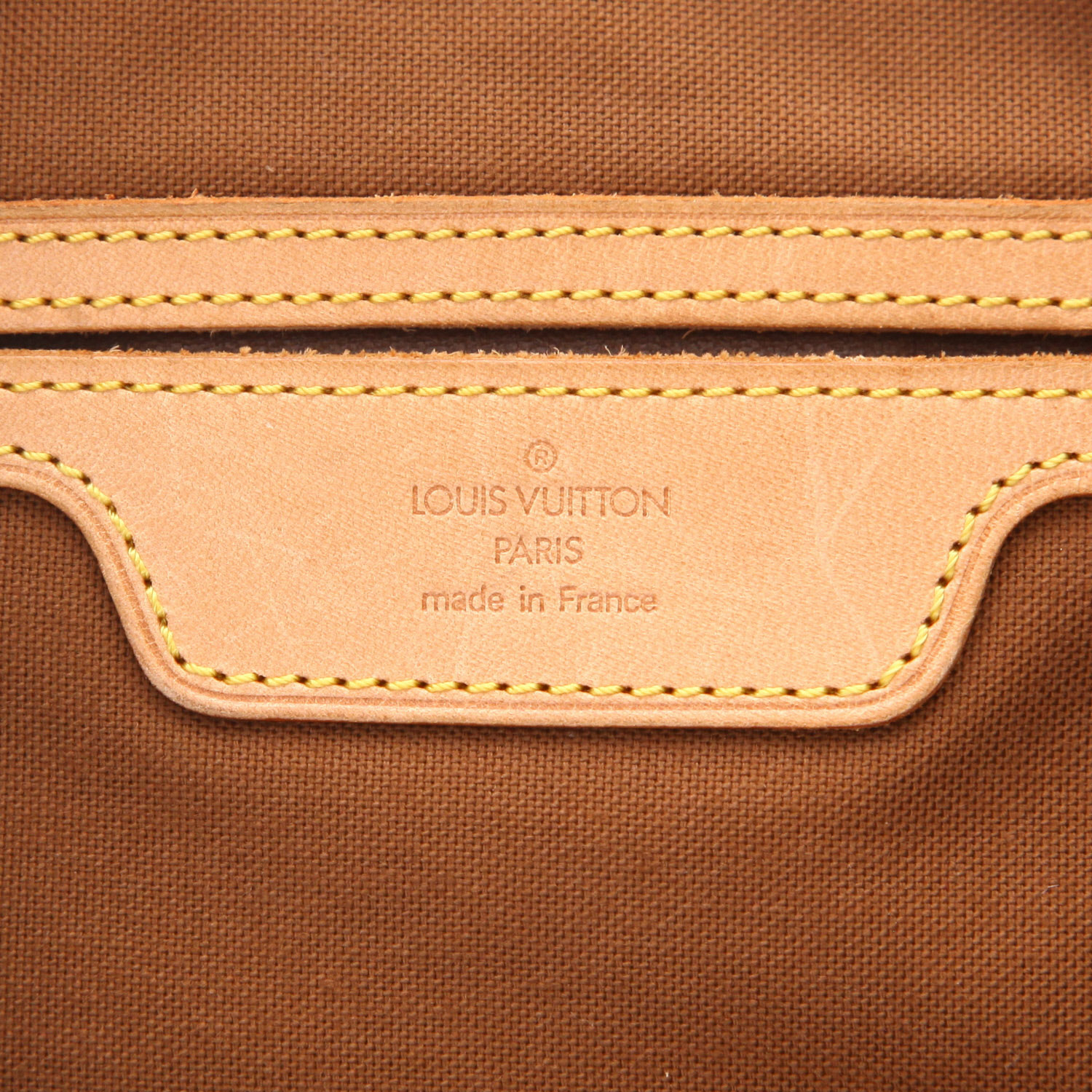 Bolso de fin de semana Louis Vuitton  Flanerie en lona Monogram marrón y cuero natural - Detail D2