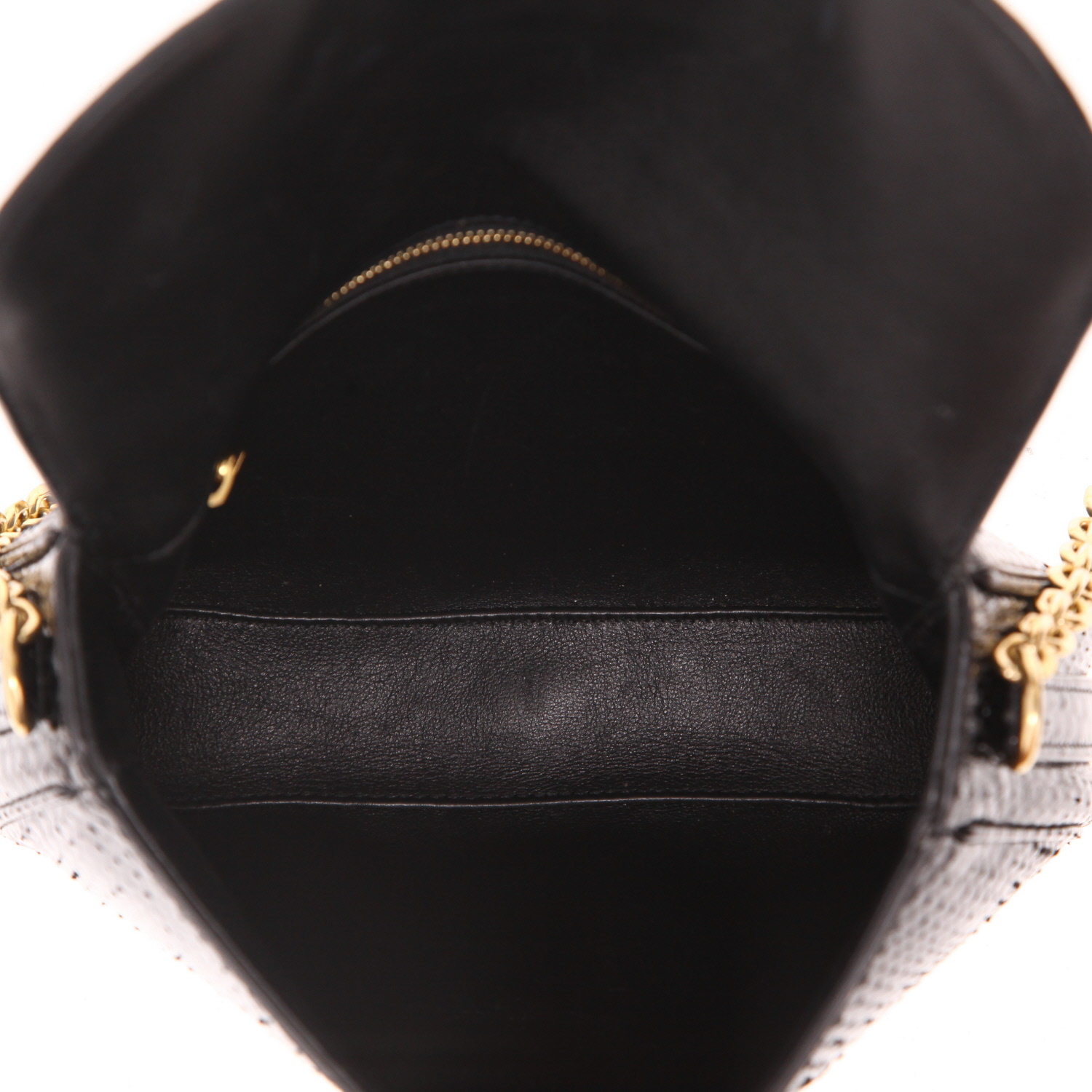 Sac à main Celine  Maillon Triomphe en python noir - Detail D3