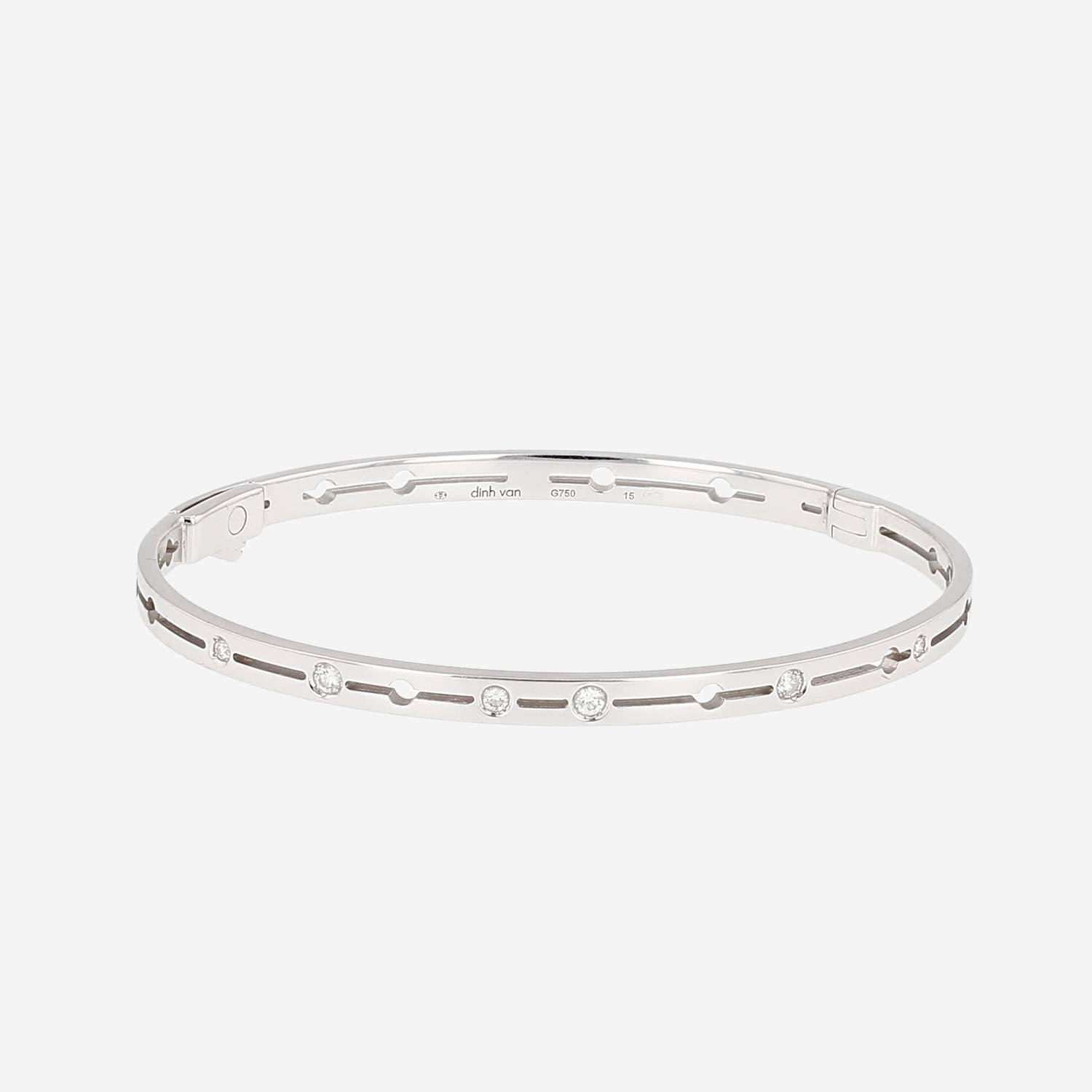 Brazalete Dinh Van Pulse modelo pequeño de oro blanco y diamantes