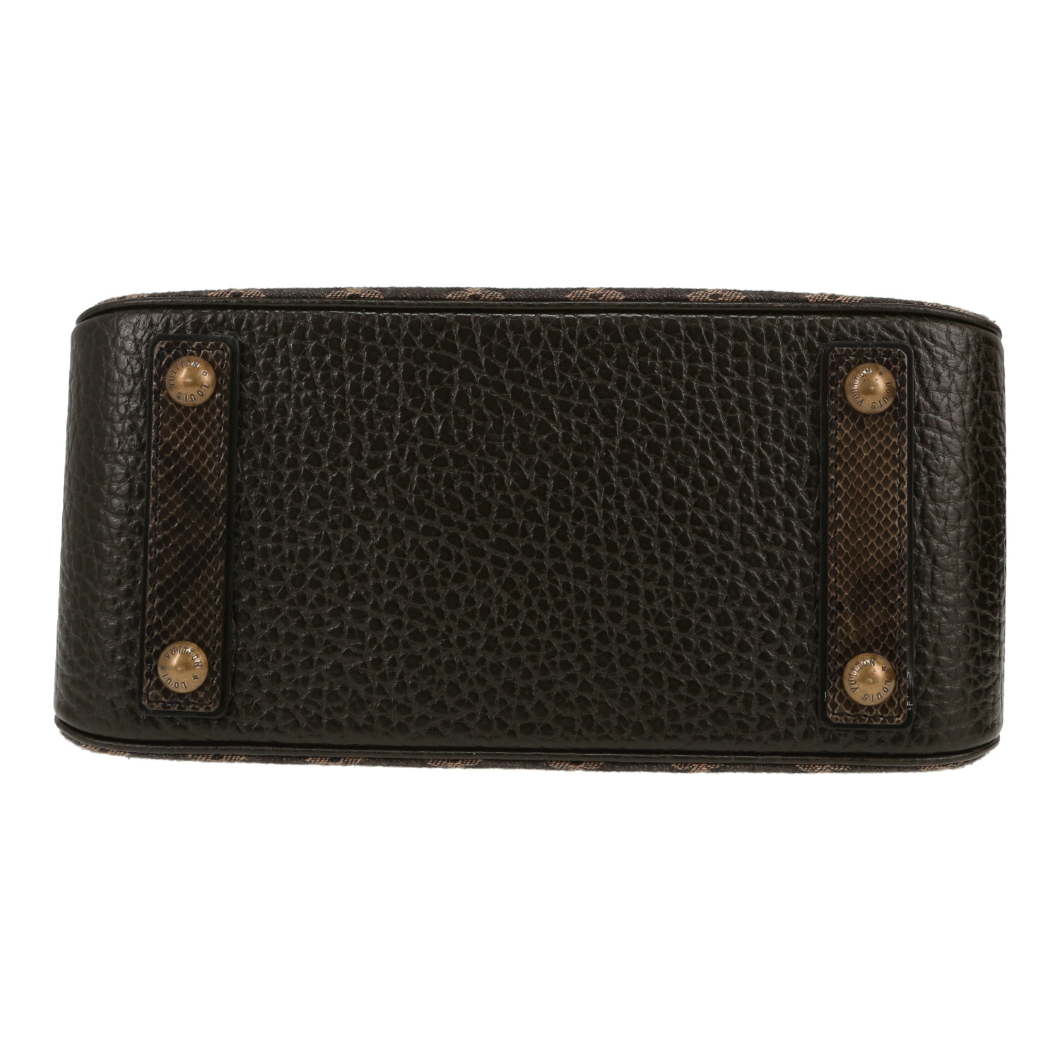 Louis Vuitton  Editions Limitées handbag  in brown monogram canvas Idylle  and brown leather - Detail D1