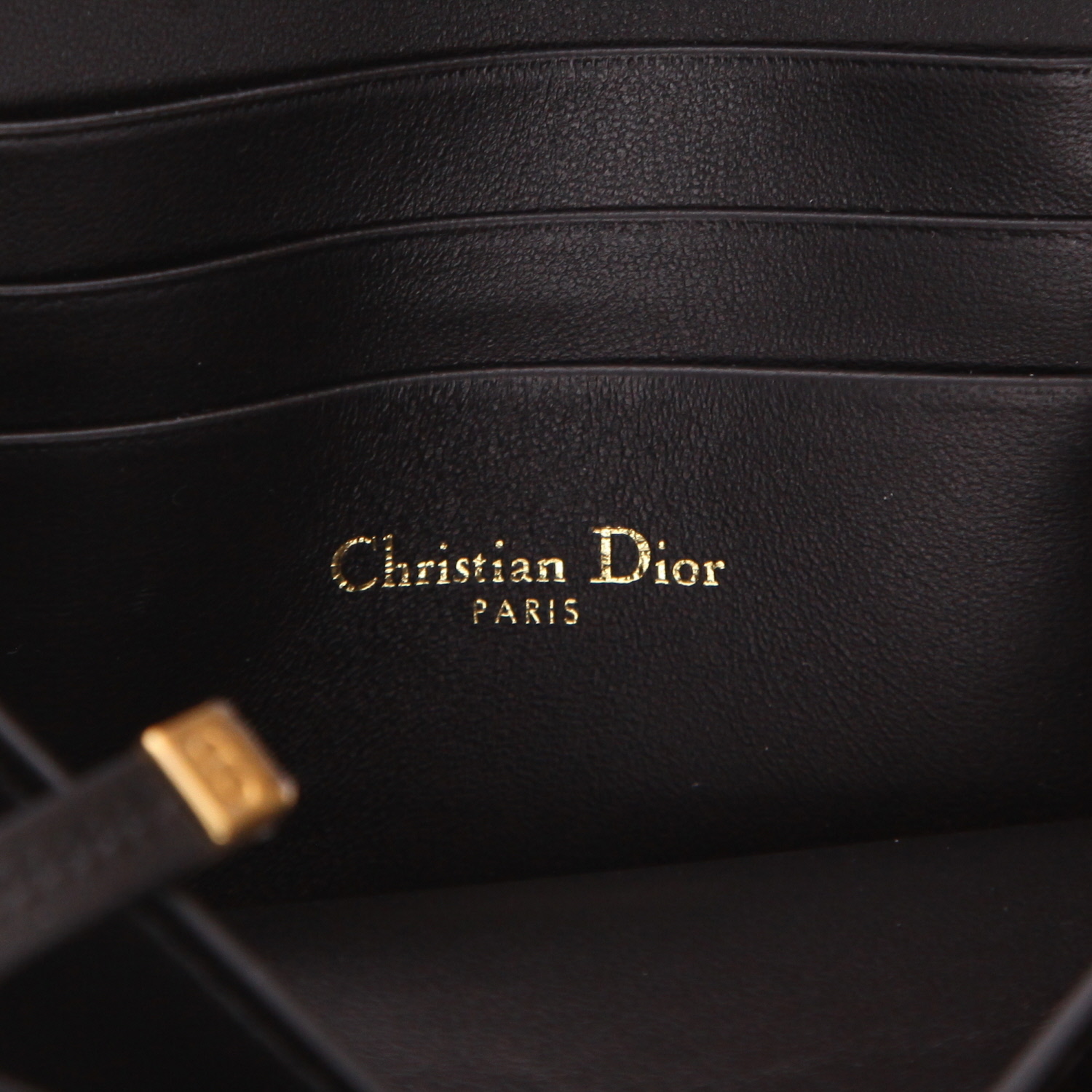 Dior Miss Caro shoulder bag in black cannage leather - Detail D2