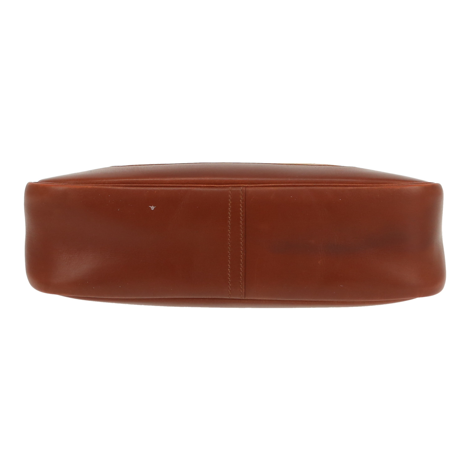 Sac à main Hermès  Trim en cuir vibrato orange jaune et beige et cuir box marron - Detail D1