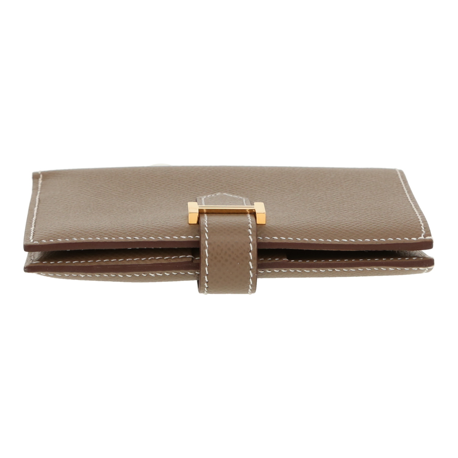 Cartera Hermès Bearn de piel Epsom Étoupe - Detail D1