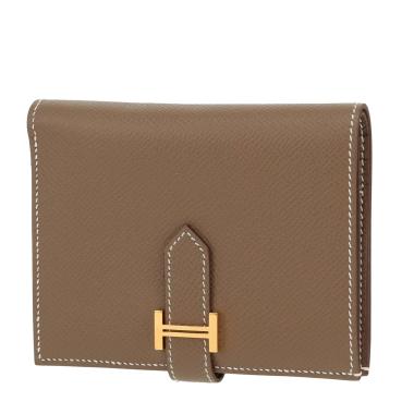 Portefeuille Hermès  Bearn en cuir epsom étoupe
