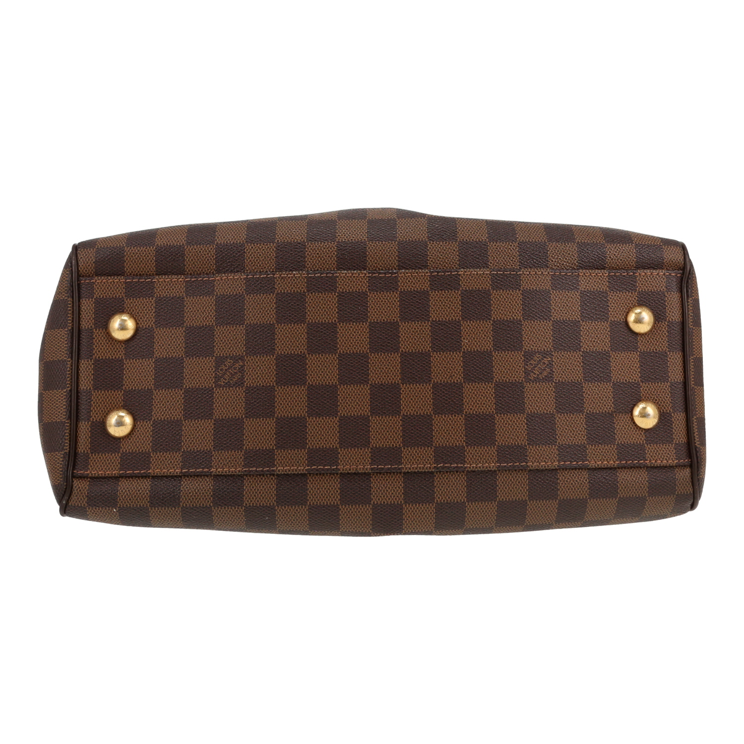 Borsa Louis Vuitton Trevi, modello piccolo, in tela Damier Ébène e pelle marrone - Detail D1