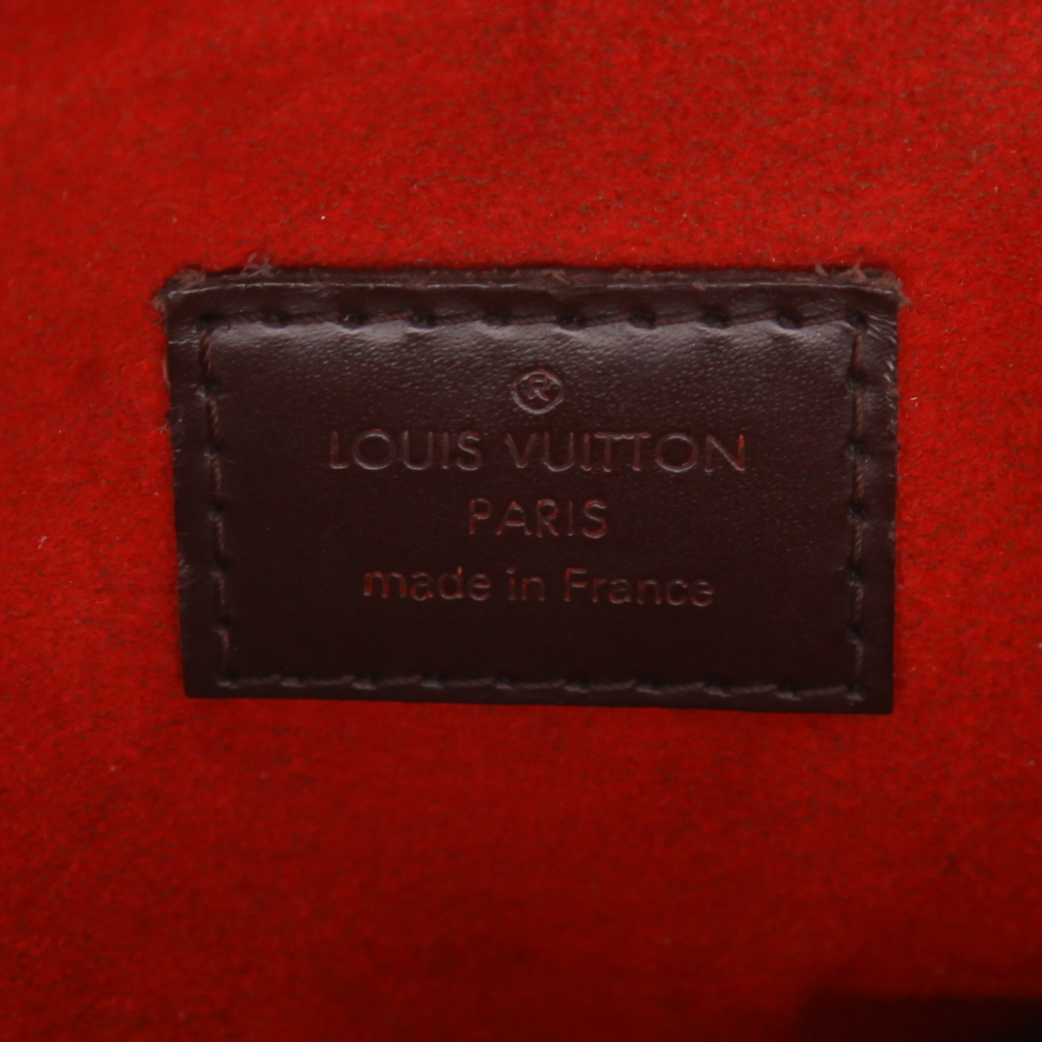 Borsa Louis Vuitton Trevi, modello piccolo, in tela Damier Ébène e pelle marrone - Detail D2