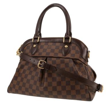 Louis Vuitton Trevi handbag, small size, in Ebène Damier canvas and brown leather