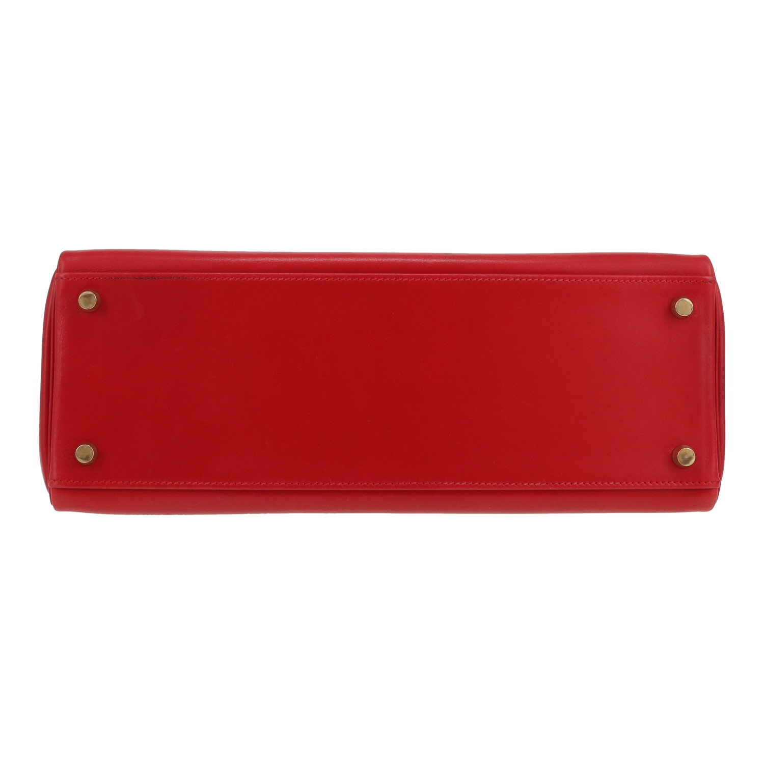 Hermès  Kelly 32 cm handbag  in red box leather - Detail D1