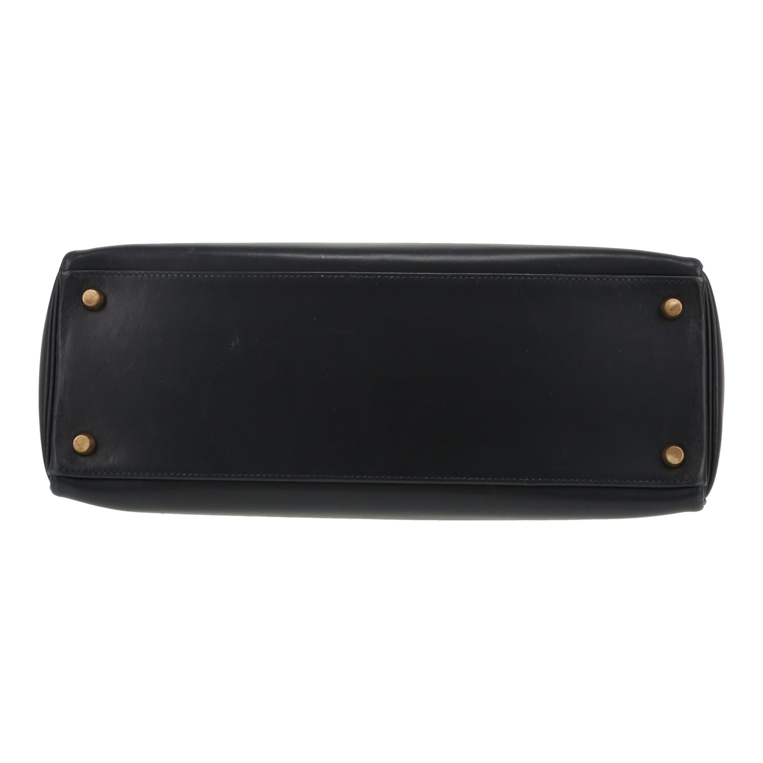 Borsa Hermès  Kelly 32 cm in pelle box blu marino - Detail D1