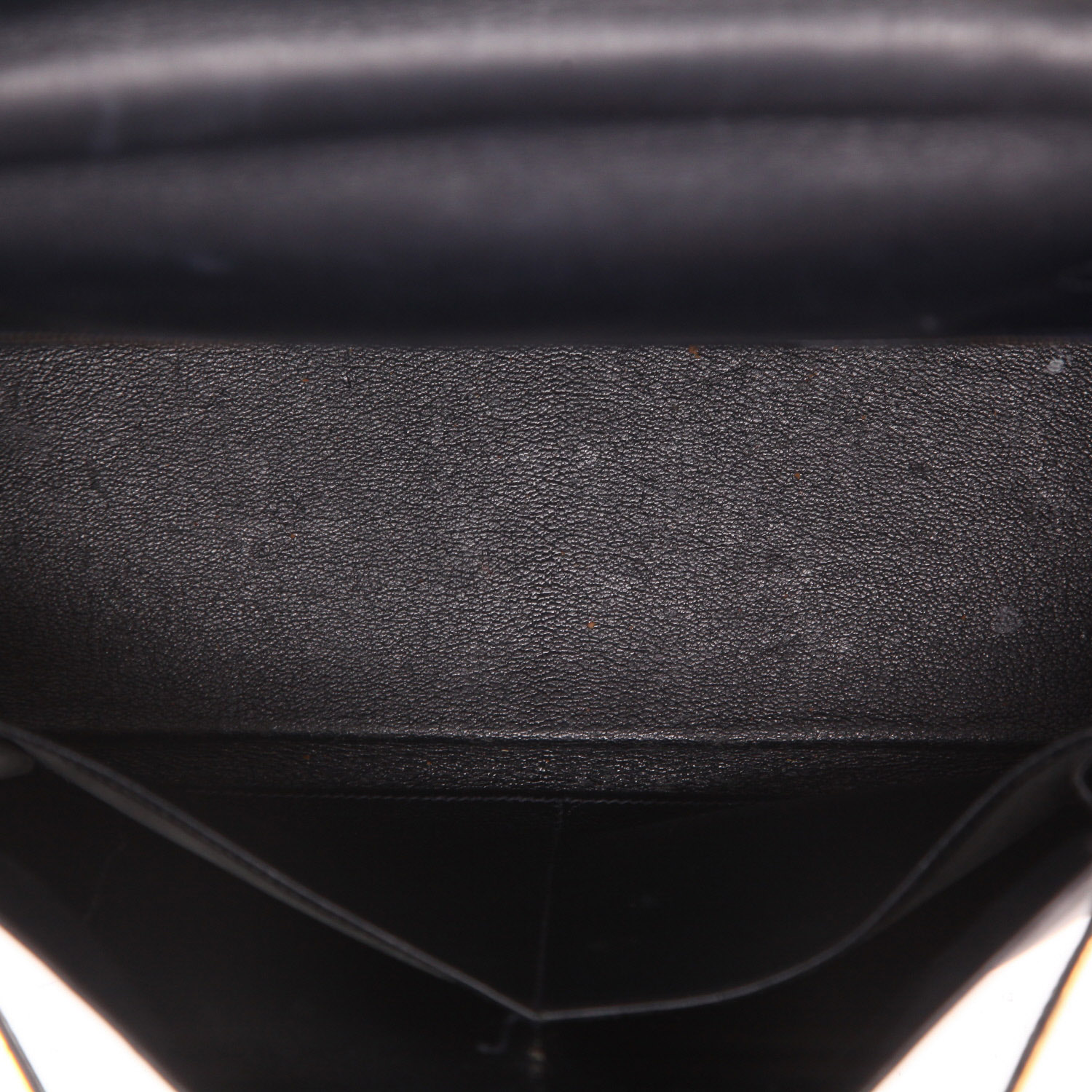 Hermès  Kelly 32 cm handbag  in navy blue box leather - Detail D3