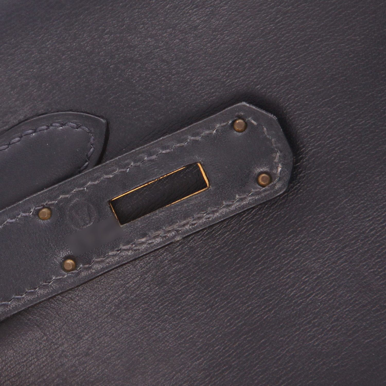 Borsa Hermès  Kelly 32 cm in pelle box blu marino - Detail D4