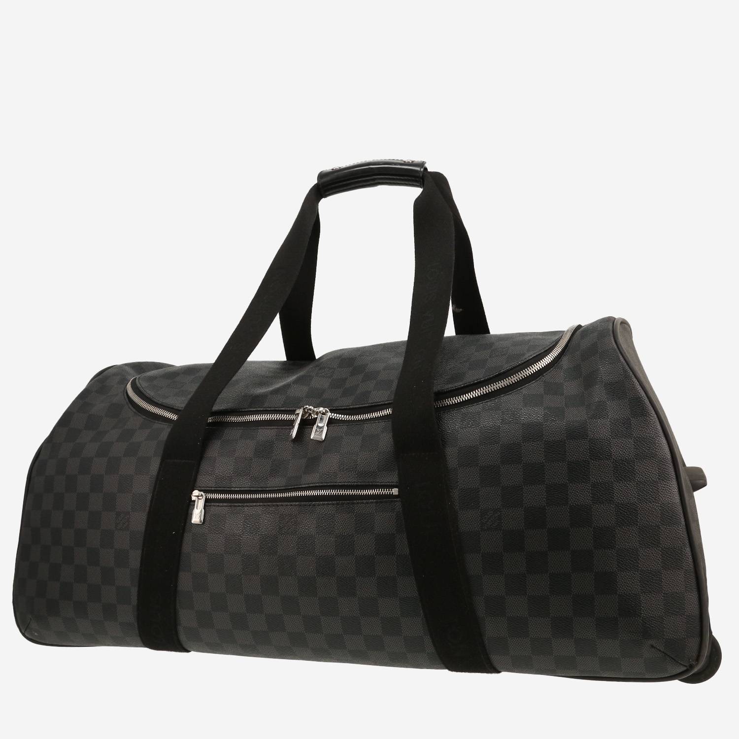 Borsa da viaggio Louis Vuitton   in tela a scacchi grigio Graphite
