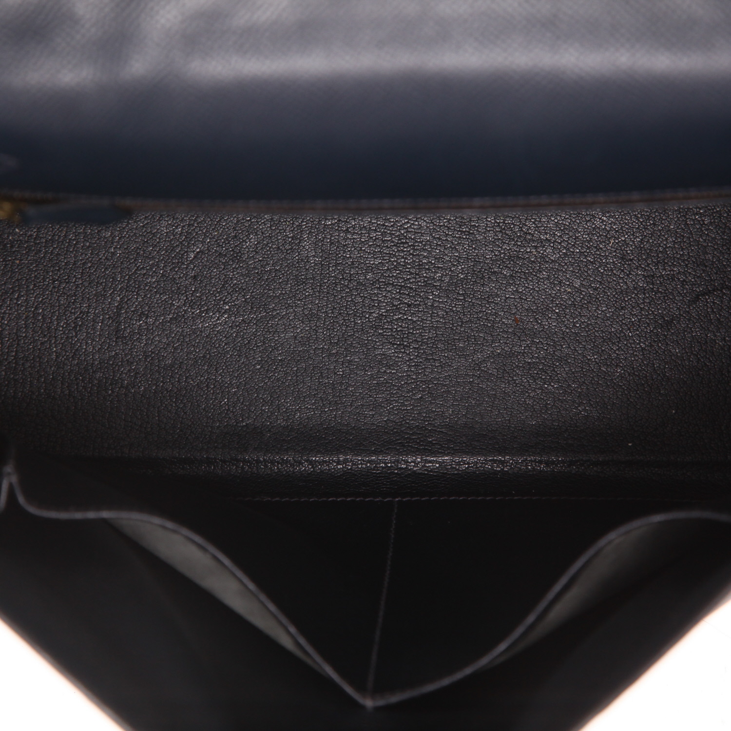 Borsa Hermès  Kelly 32 cm in pelle Courchevel blu marino - Detail D3