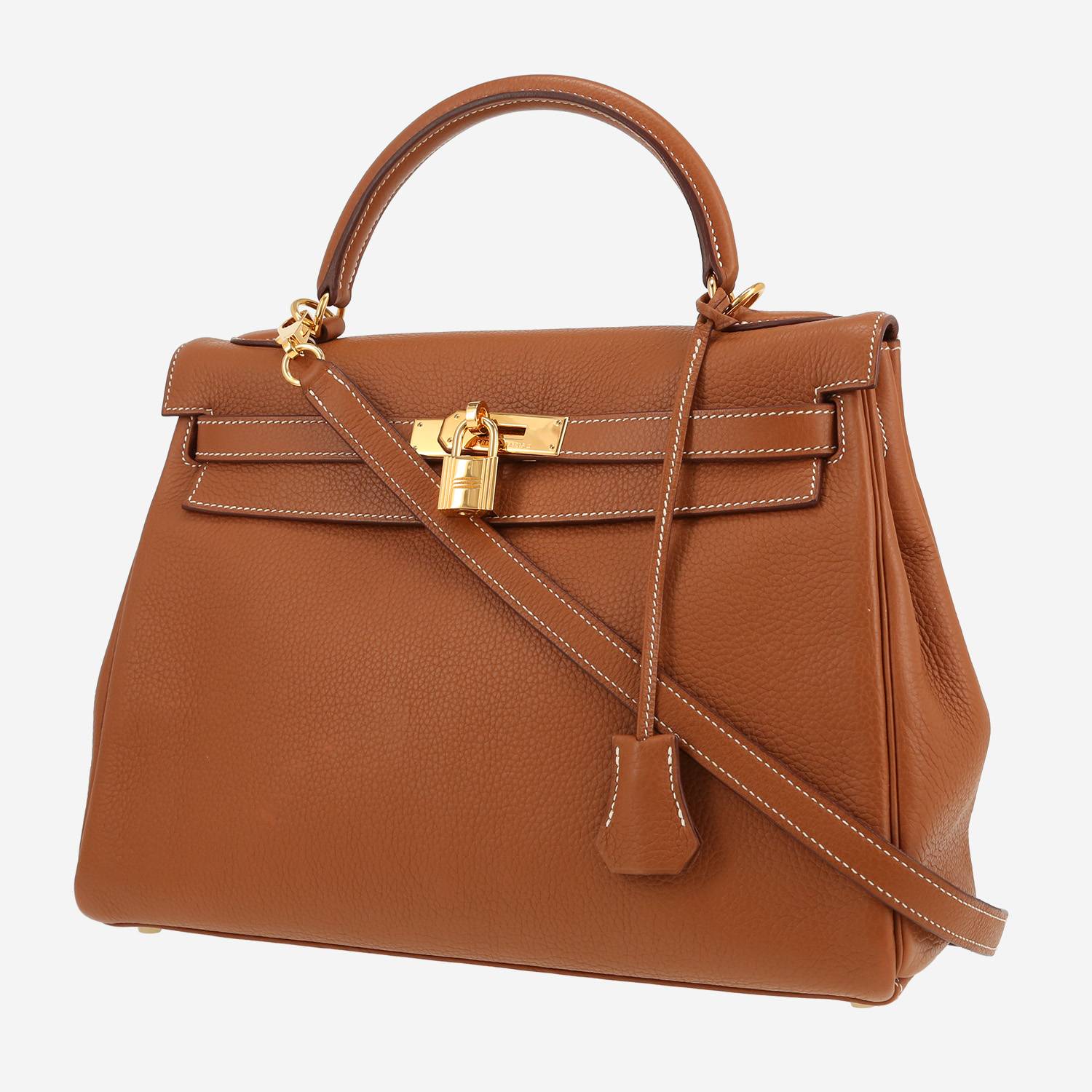Hermès  Kelly 32 cm handbag  in gold togo leather