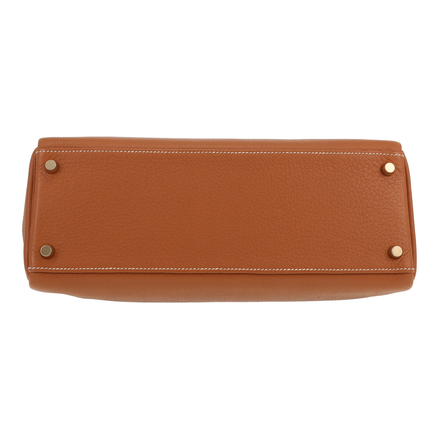 Hermès  Kelly 32 cm handbag  in gold togo leather - Detail D1