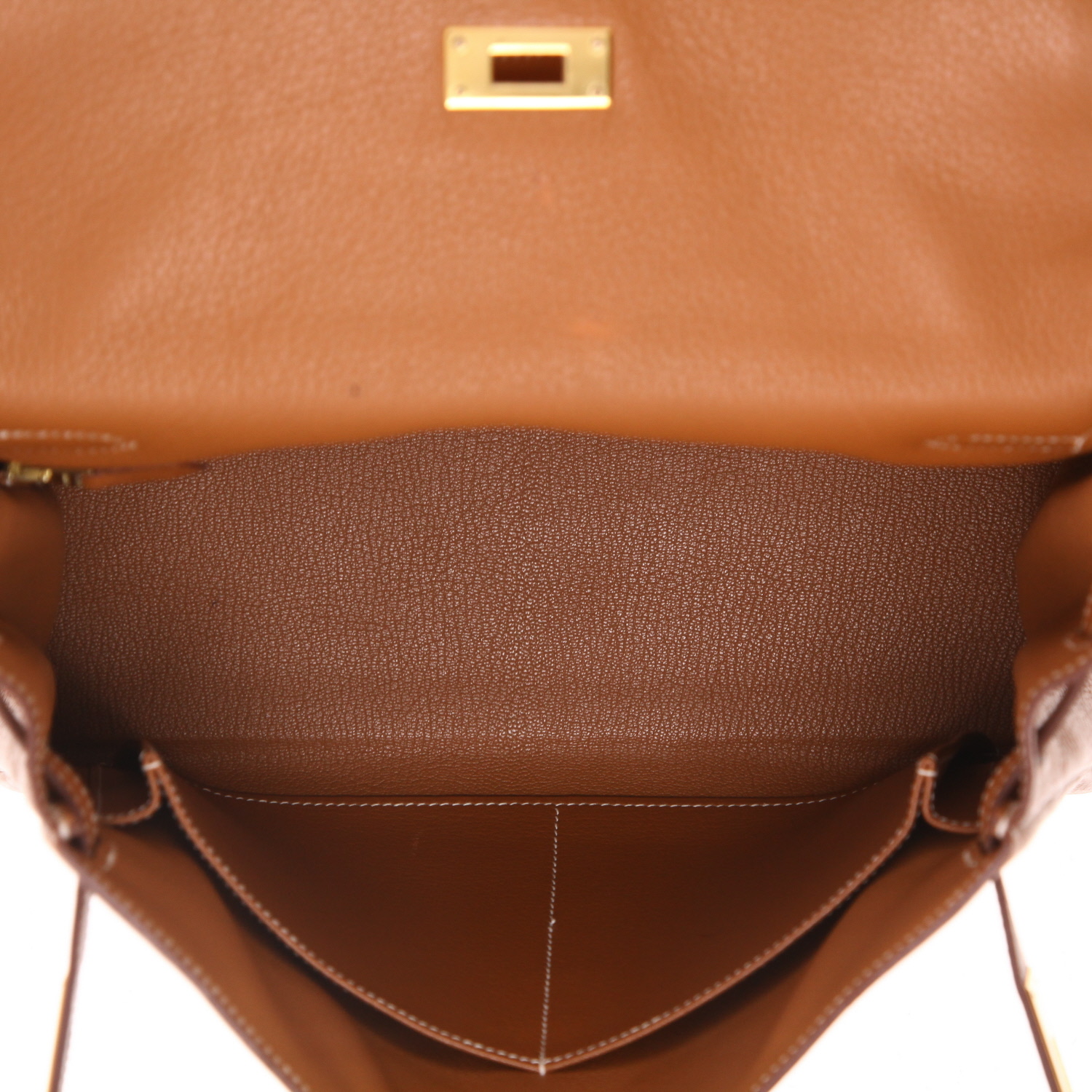 Sac à main Hermès  Kelly 32 cm en cuir togo gold - Detail D3