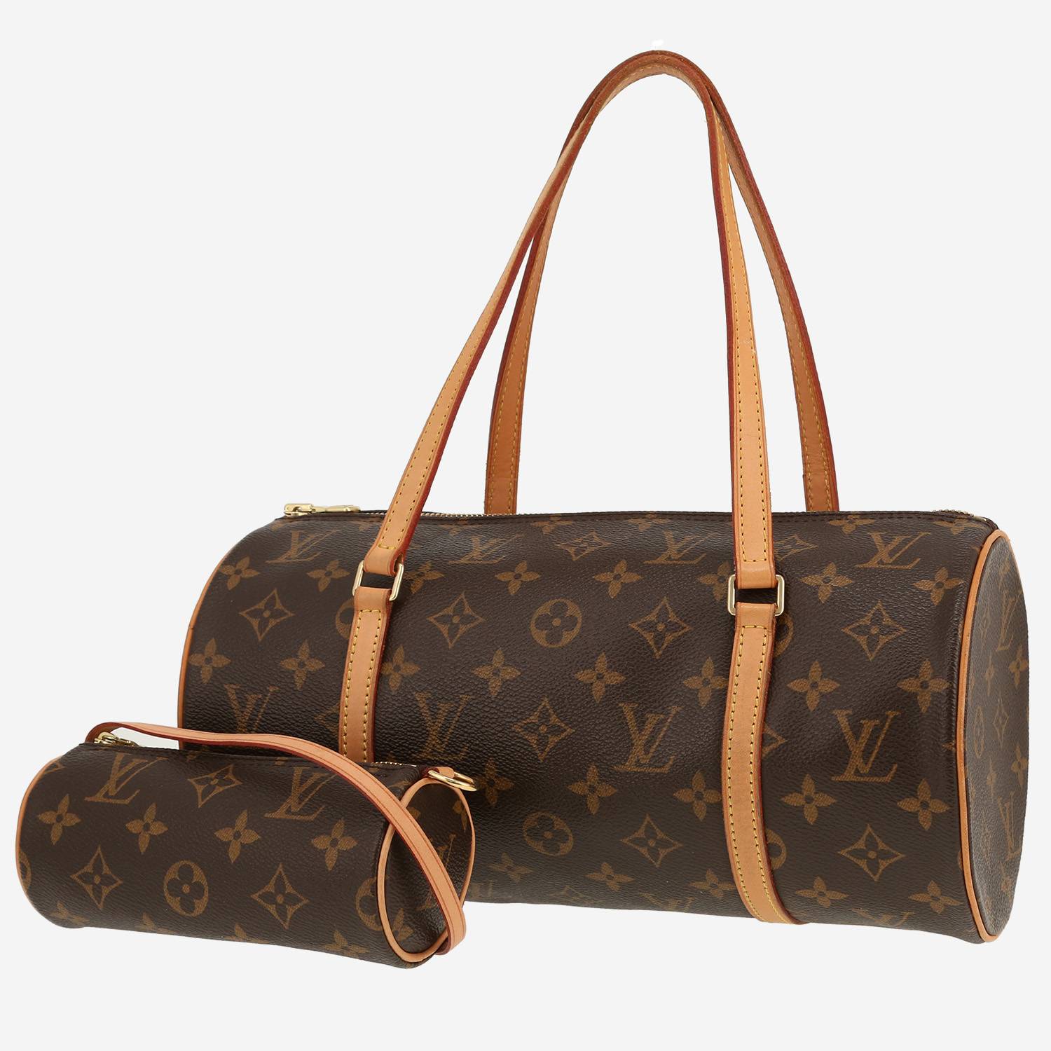 Sac à main Louis Vuitton  Papillon en toile monogram marron et cuir naturel