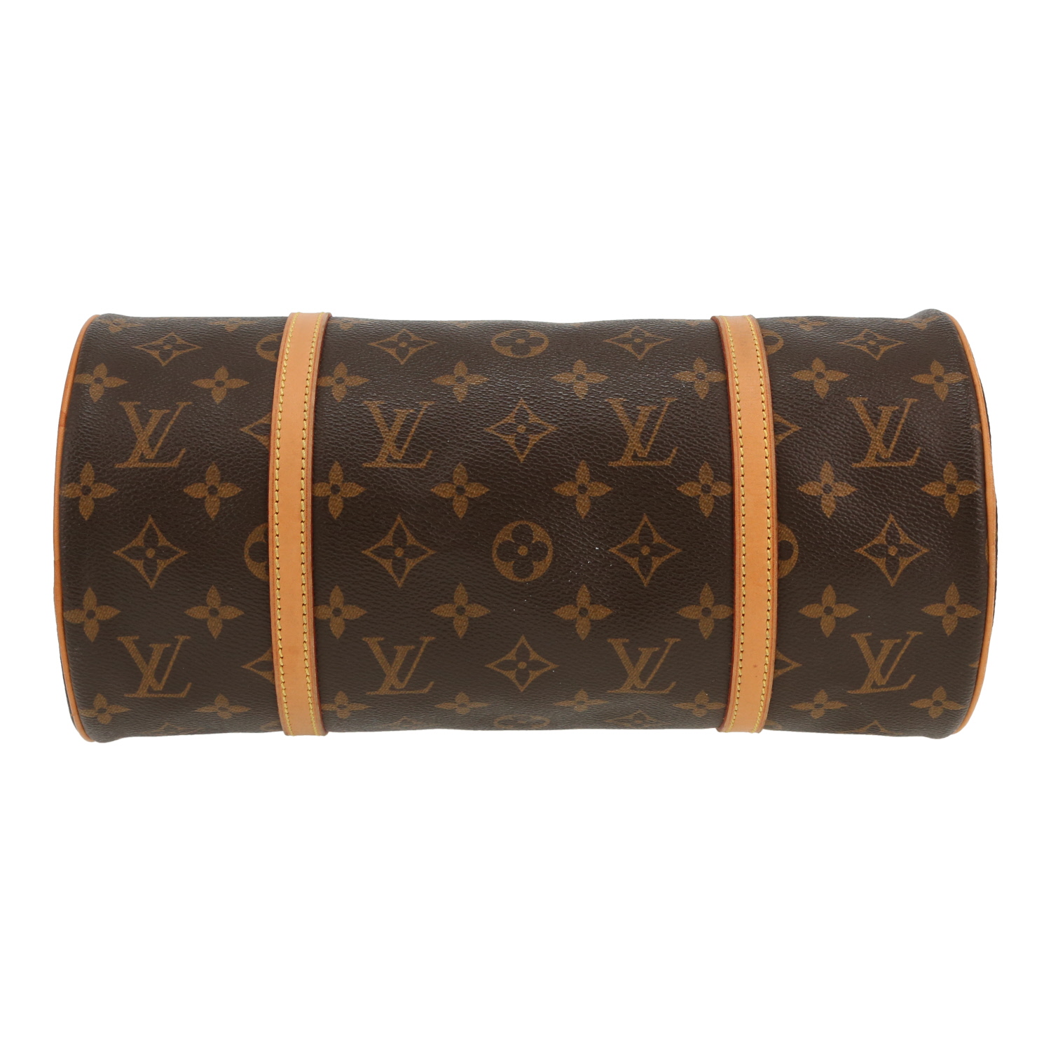 Sac à main Louis Vuitton  Papillon en toile monogram marron et cuir naturel - Detail D1