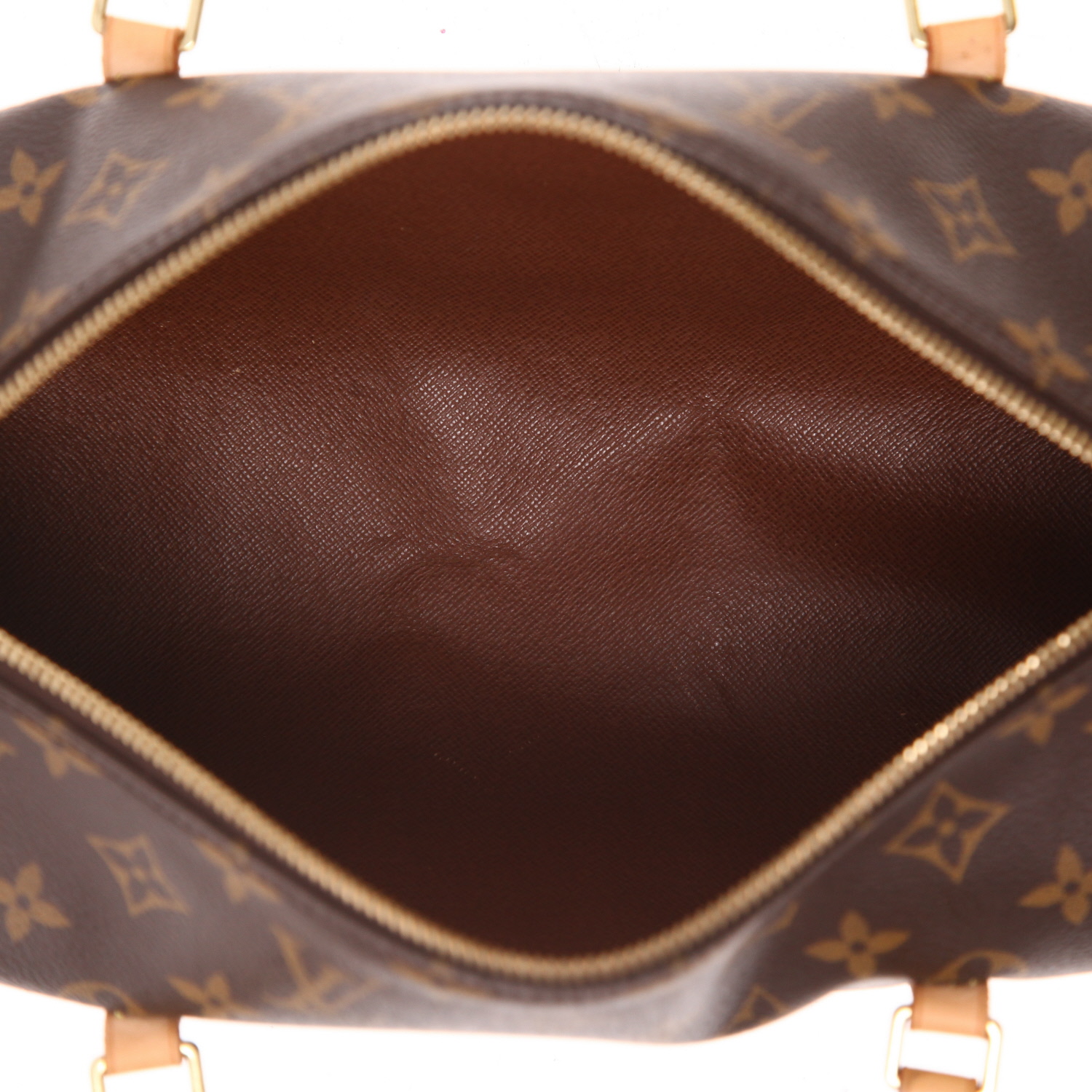 Sac à main Louis Vuitton  Papillon en toile monogram marron et cuir naturel - Detail D3