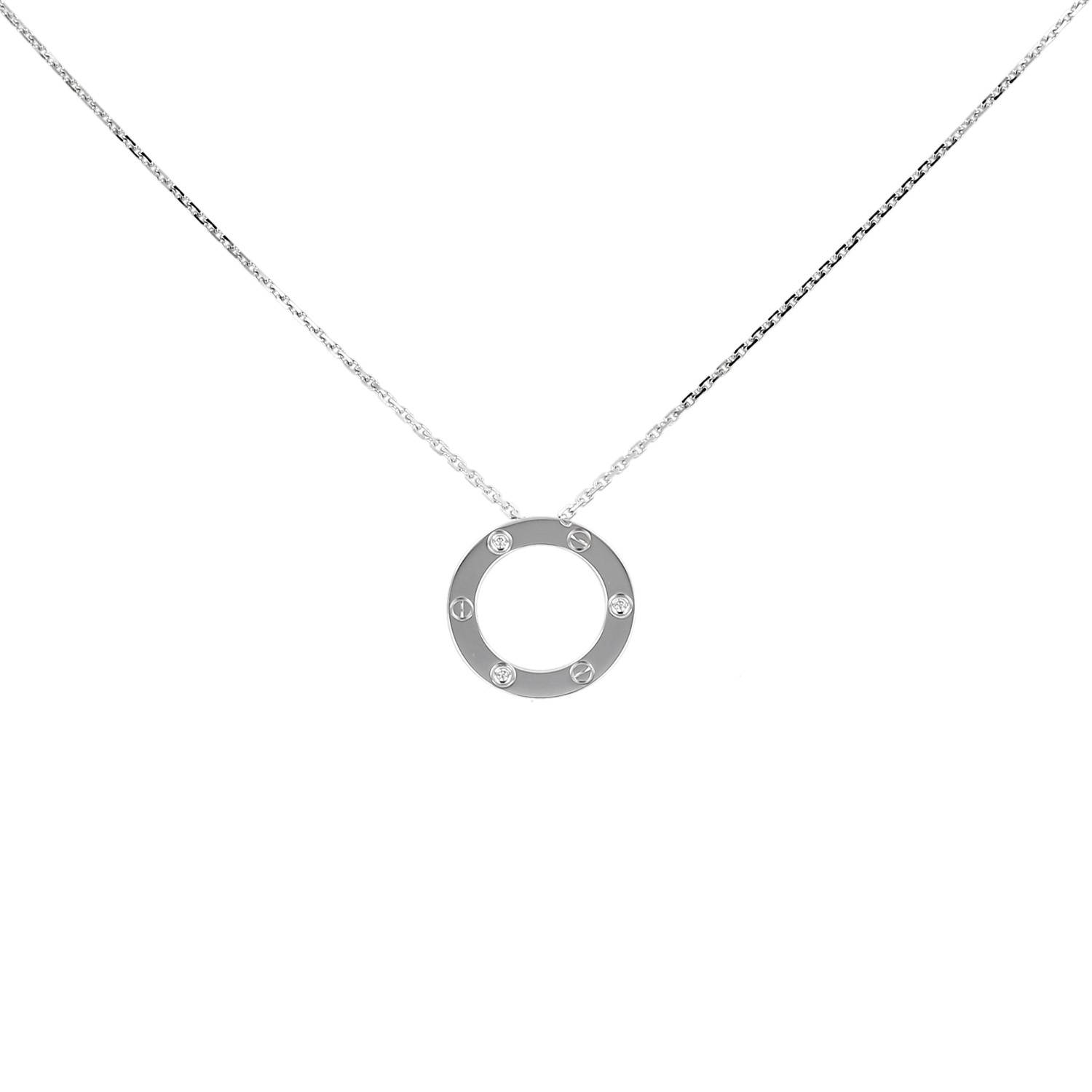 Collier Cartier Love en or blanc et diamants
