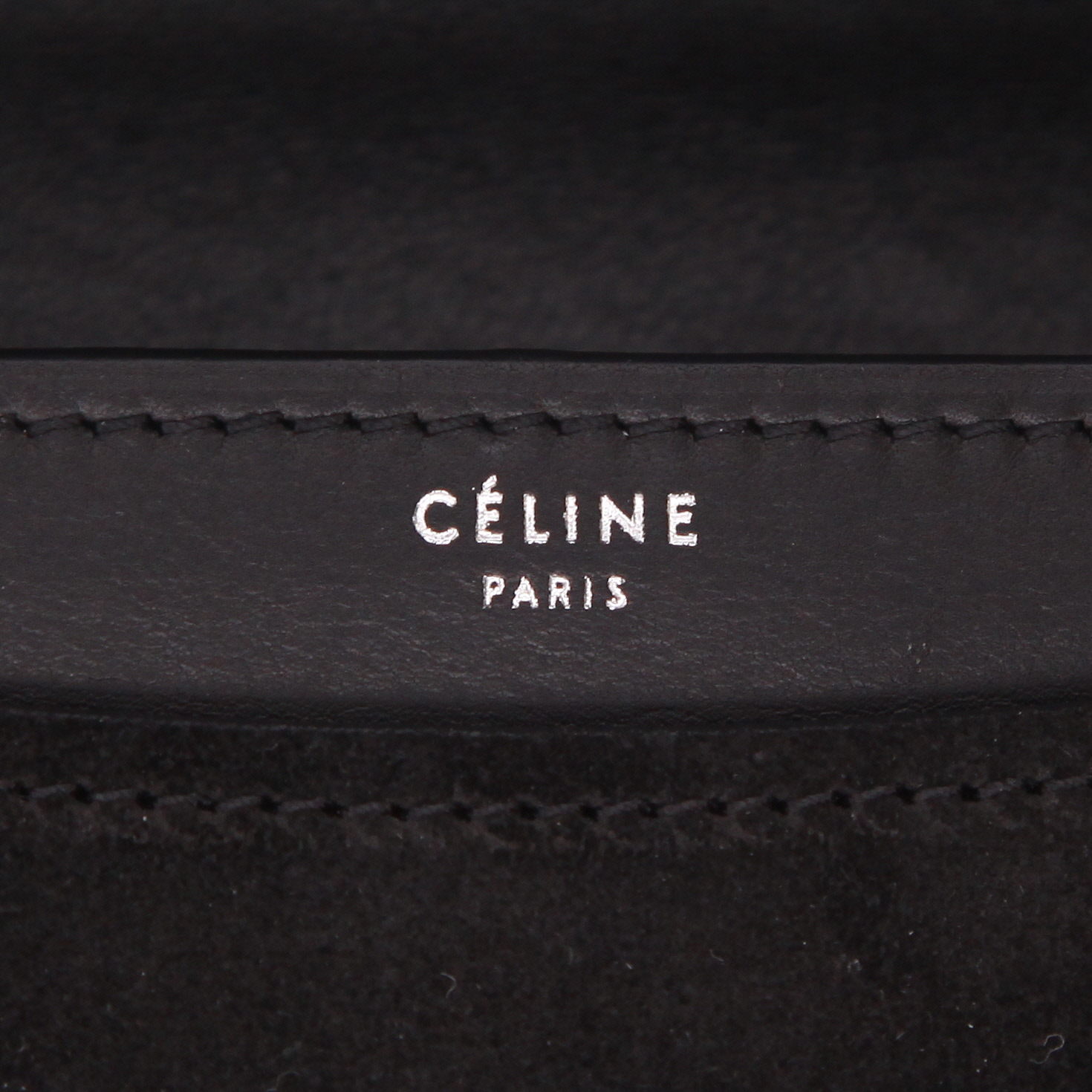 Borsa Celine  Classic Box in Veau velours nero e pelle nera - Detail D2