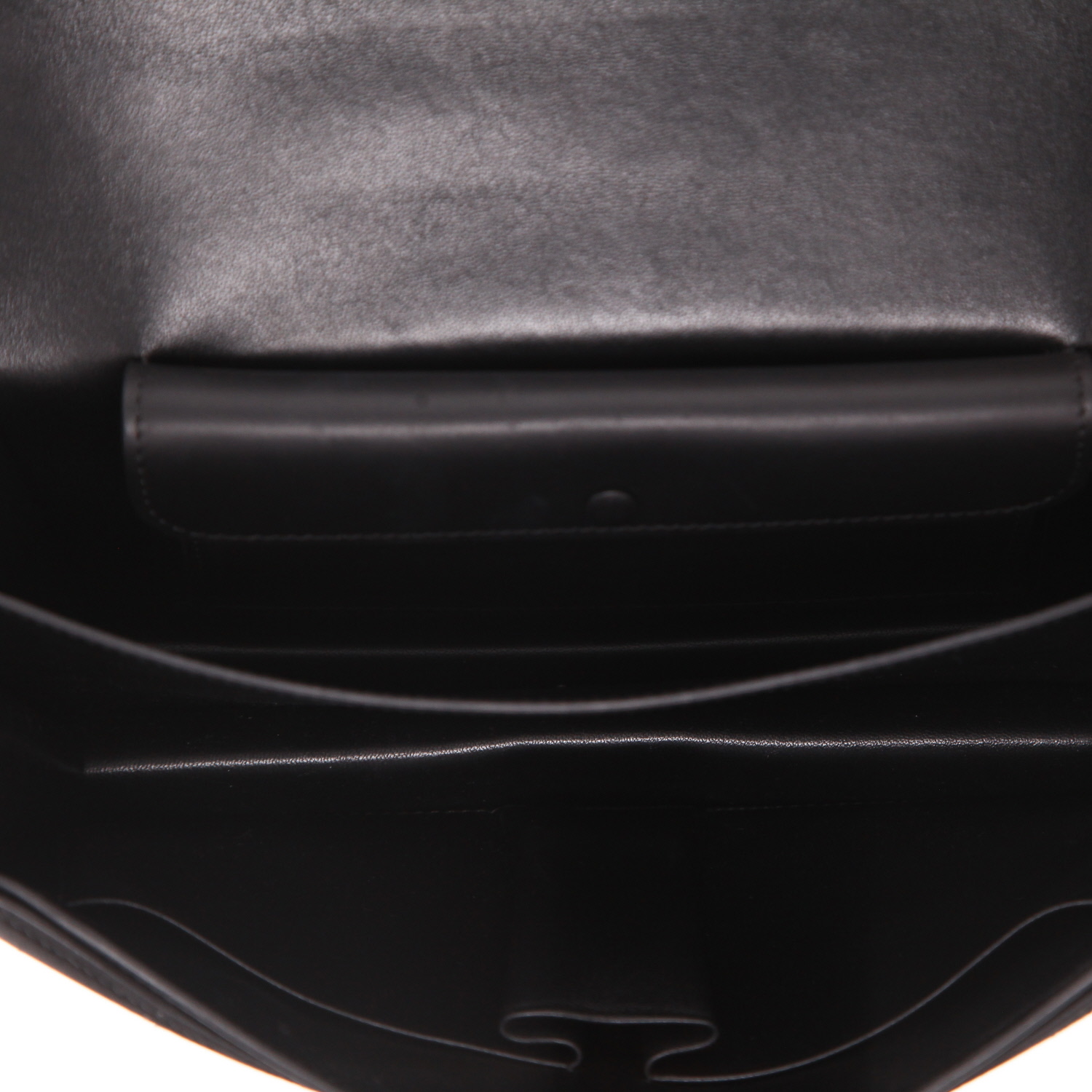 Celine  Classic Box handbag  in black Veau velours  and black leather - Detail D3