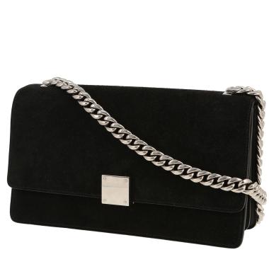 Borsa Celine  Classic Box in Veau velours nero e pelle nera
