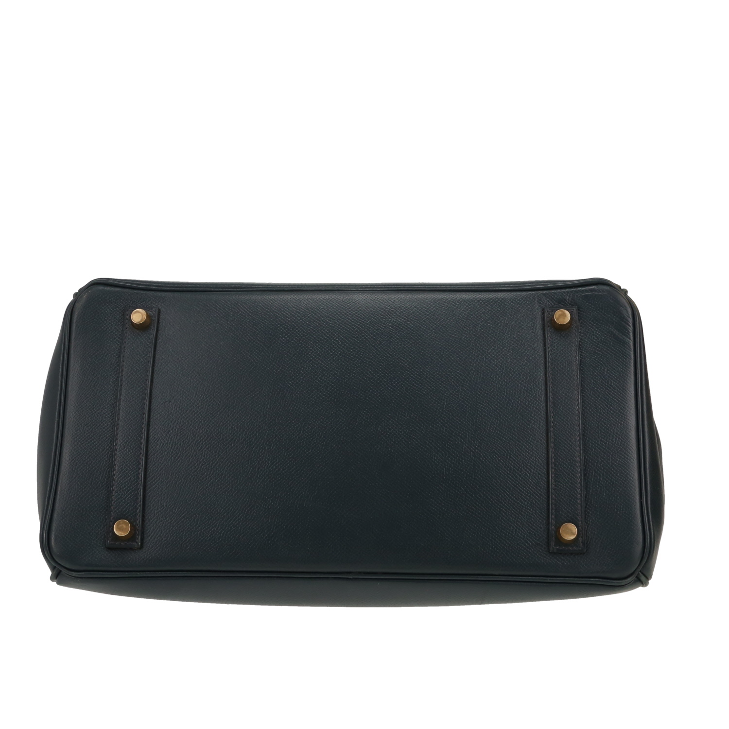 Bolso de mano Hermès  Birkin 35 cm en cuero Courchevel azul indigo - Detail D1