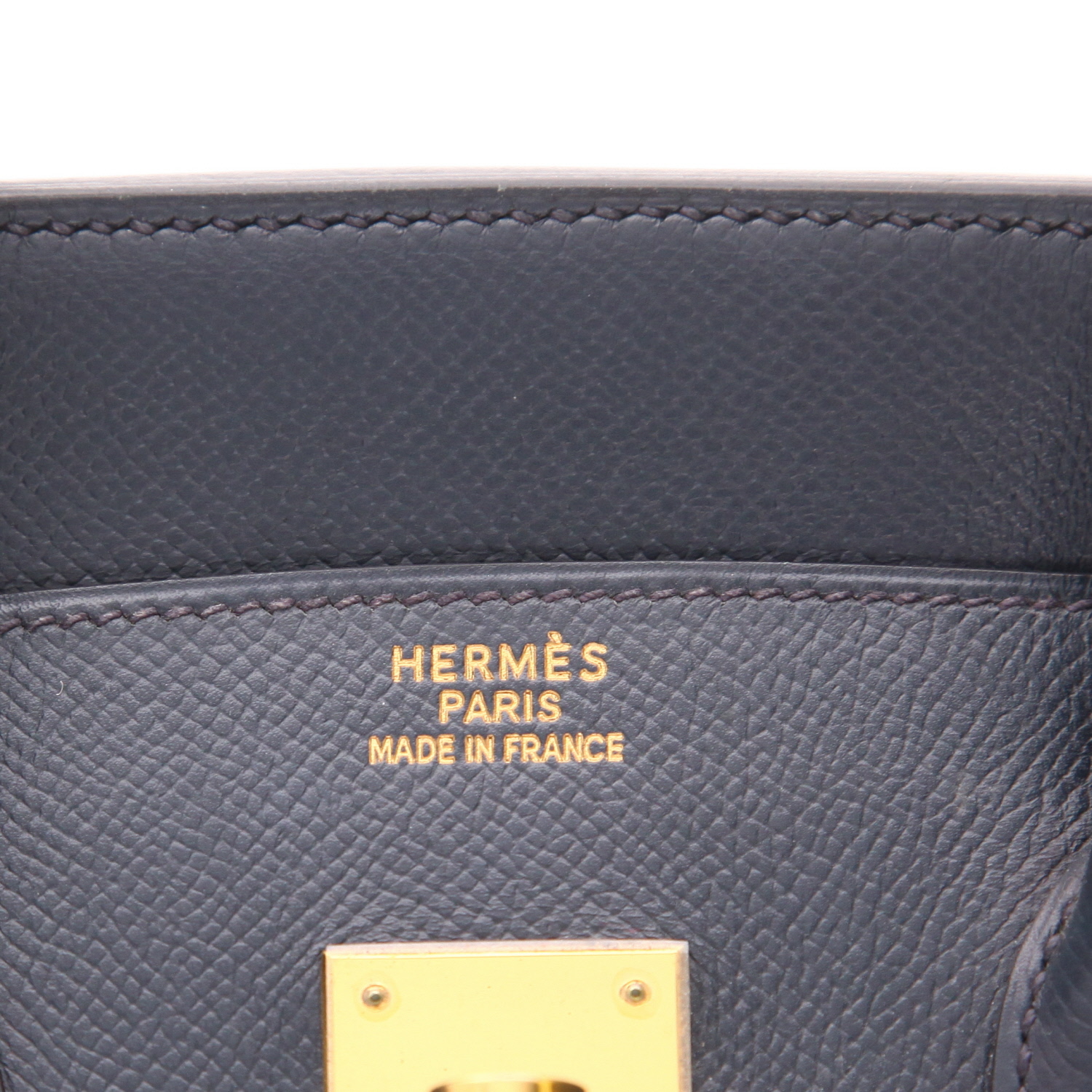 Borsa Hermès  Birkin 35 cm in pelle Courchevel blu indaco - Detail D2