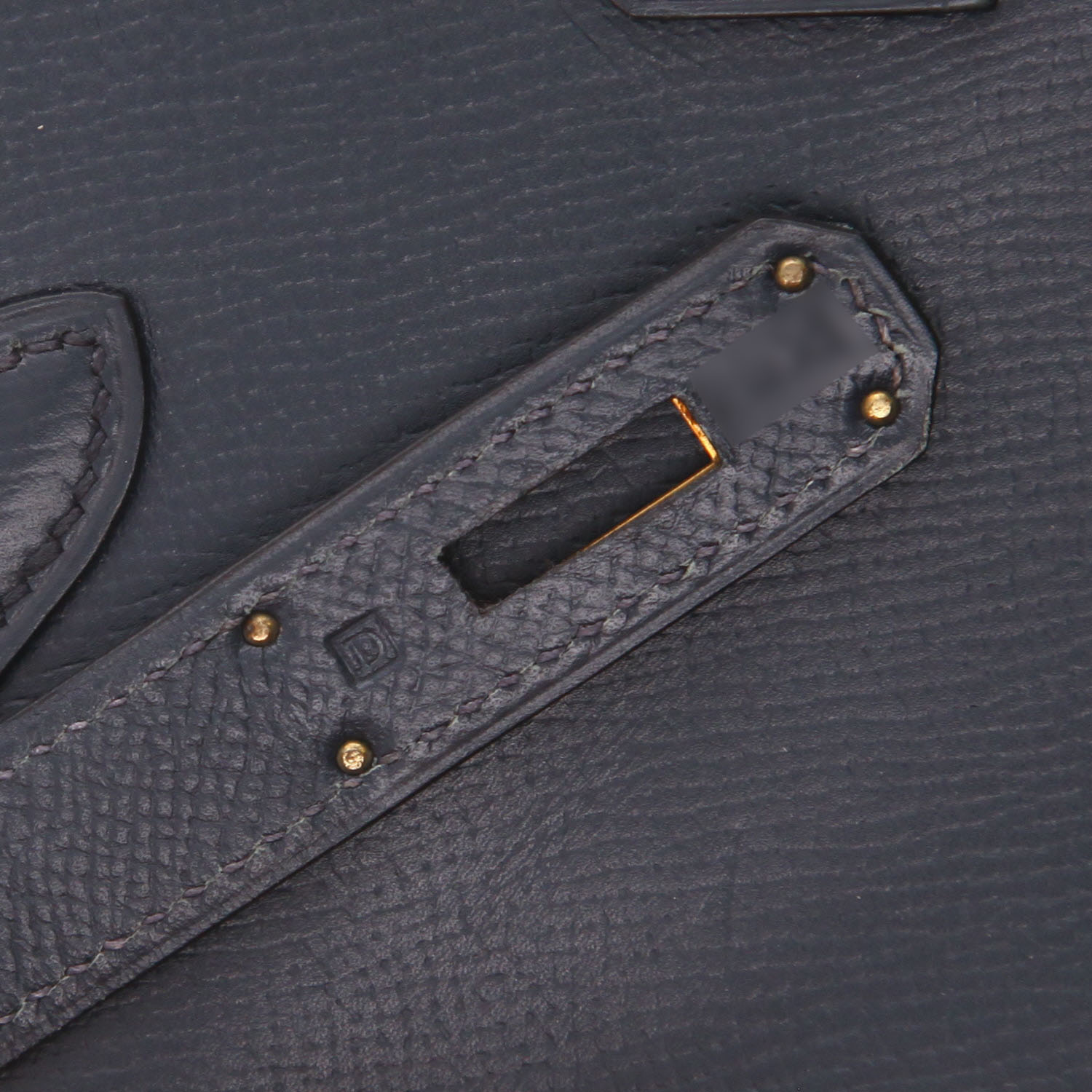 Bolso de mano Hermès  Birkin 35 cm en cuero Courchevel azul indigo - Detail D4