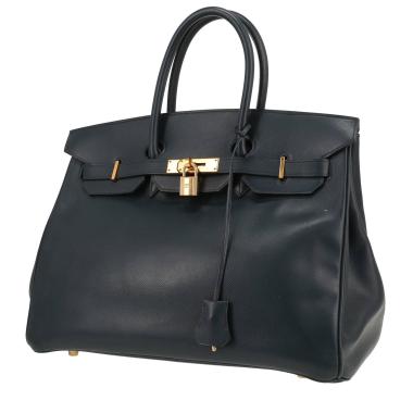 Sac à main Hermès  Birkin 35 cm en cuir Courchevel bleu indigo